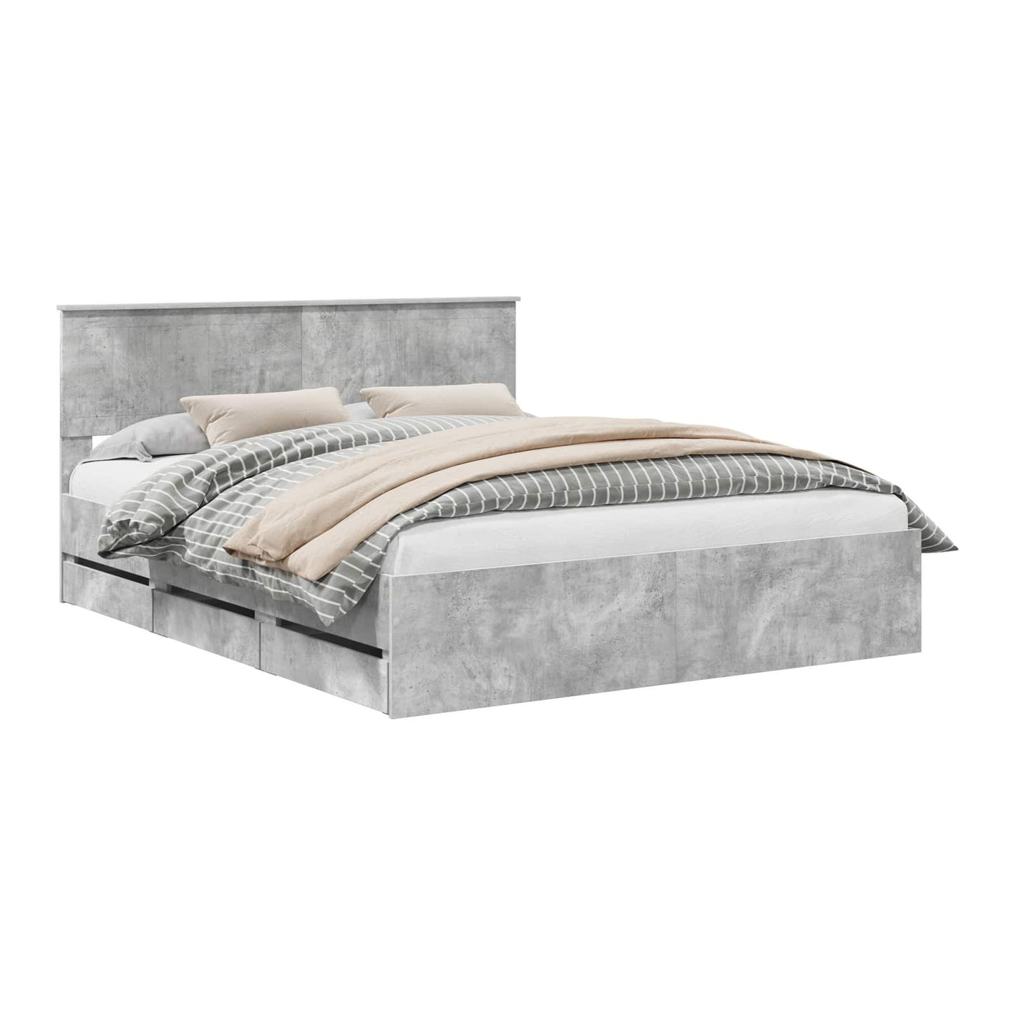 Bedframe met lade Beton Grijs 160 x 200 cm Ingenieurshout is nu te koop bij PeponiXL, paradijselijk wonen!