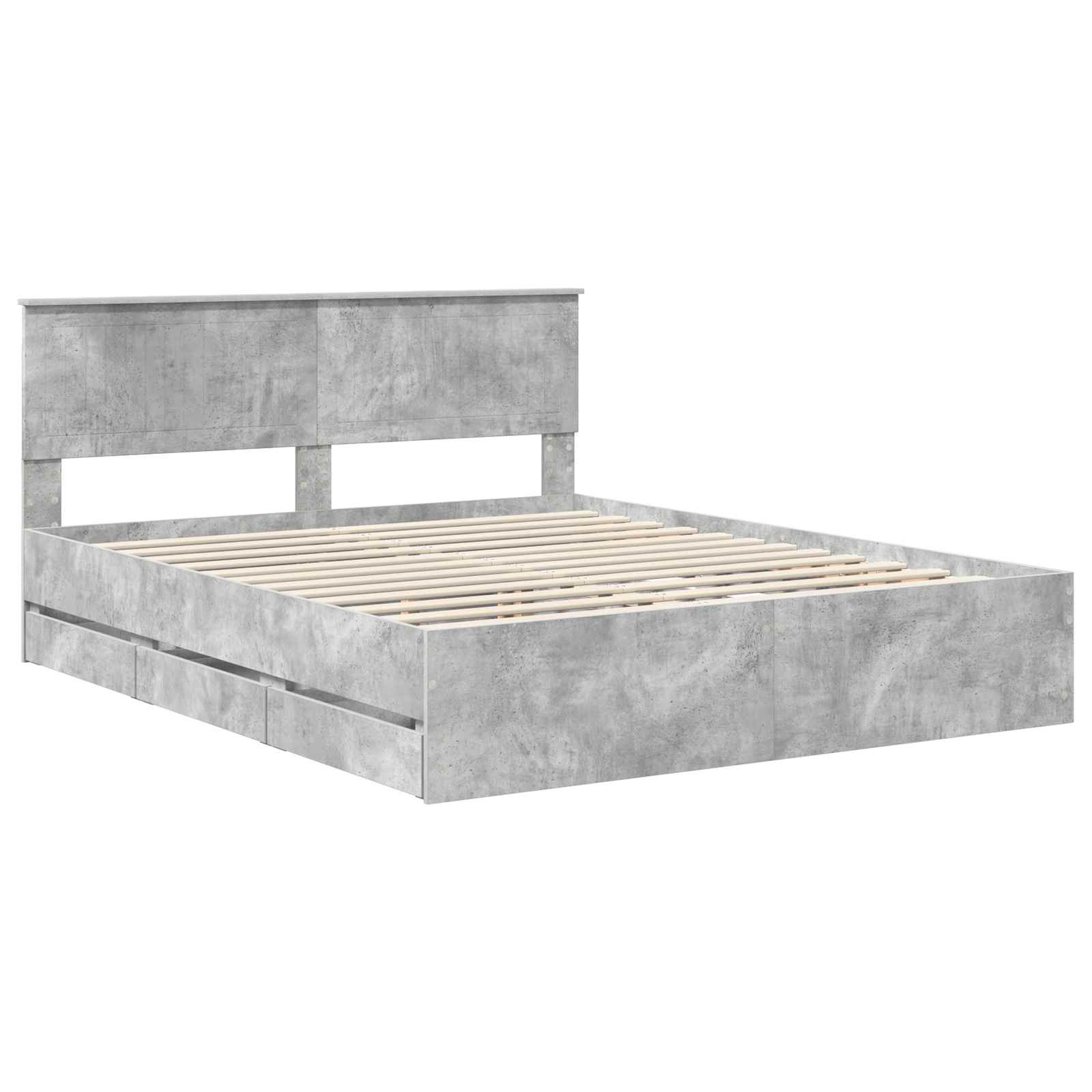 Bedframe met lade Beton Grijs 160 x 200 cm Ingenieurshout is nu te koop bij PeponiXL, paradijselijk wonen!