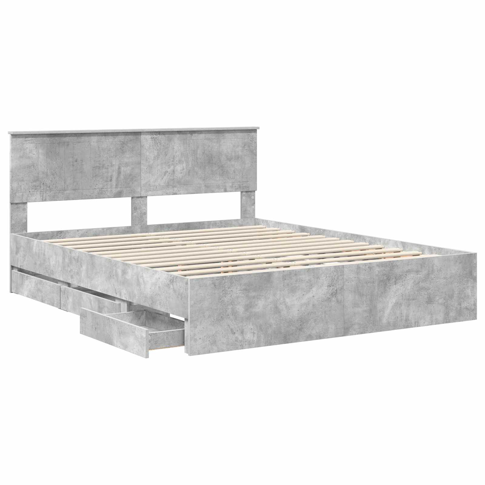Bedframe met lade Beton Grijs 160 x 200 cm Ingenieurshout is nu te koop bij PeponiXL, paradijselijk wonen!