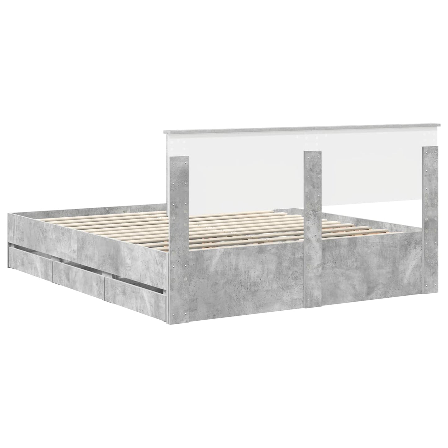 Bedframe met lade Beton Grijs 160 x 200 cm Ingenieurshout is nu te koop bij PeponiXL, paradijselijk wonen!