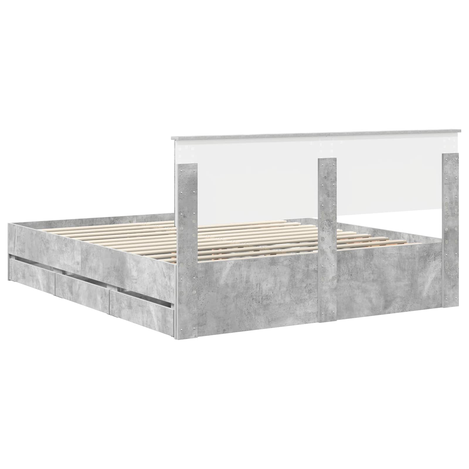 Bedframe met lade Beton Grijs 160 x 200 cm Ingenieurshout is nu te koop bij PeponiXL, paradijselijk wonen!