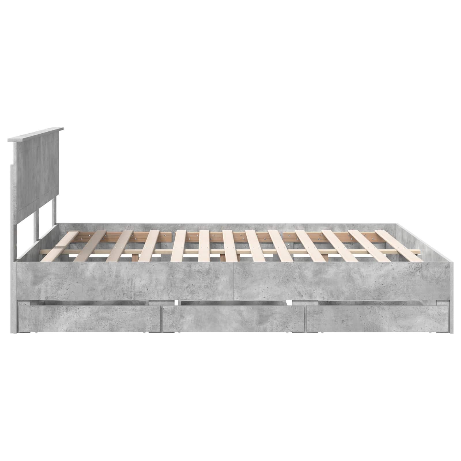 Bedframe met lade Beton Grijs 160 x 200 cm Ingenieurshout is nu te koop bij PeponiXL, paradijselijk wonen!