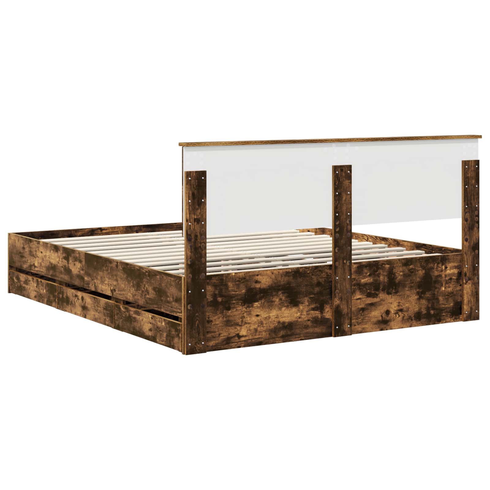 Bedframe met lade Gerookt eiken 160 x 200 cm Ingenieurshout is nu te koop bij PeponiXL, paradijselijk wonen!