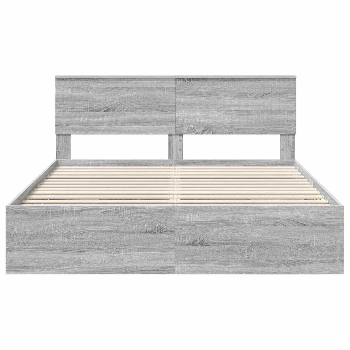 Bedframe met lade Grijs Sonoma 160 x 200 cm Ingenieurshout is nu te koop bij PeponiXL, paradijselijk wonen!