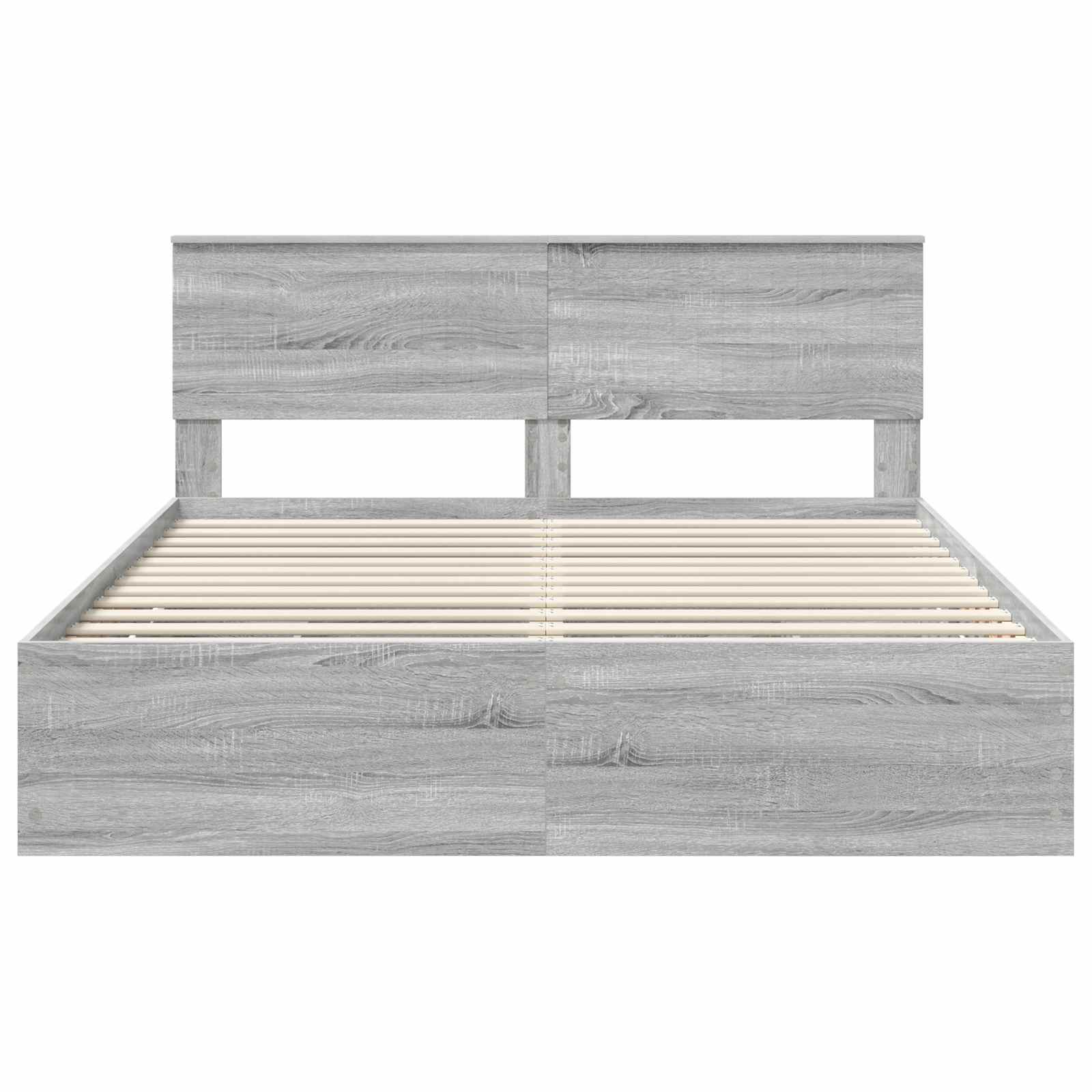 Bedframe met lade Grijs Sonoma 160 x 200 cm Ingenieurshout is nu te koop bij PeponiXL, paradijselijk wonen!