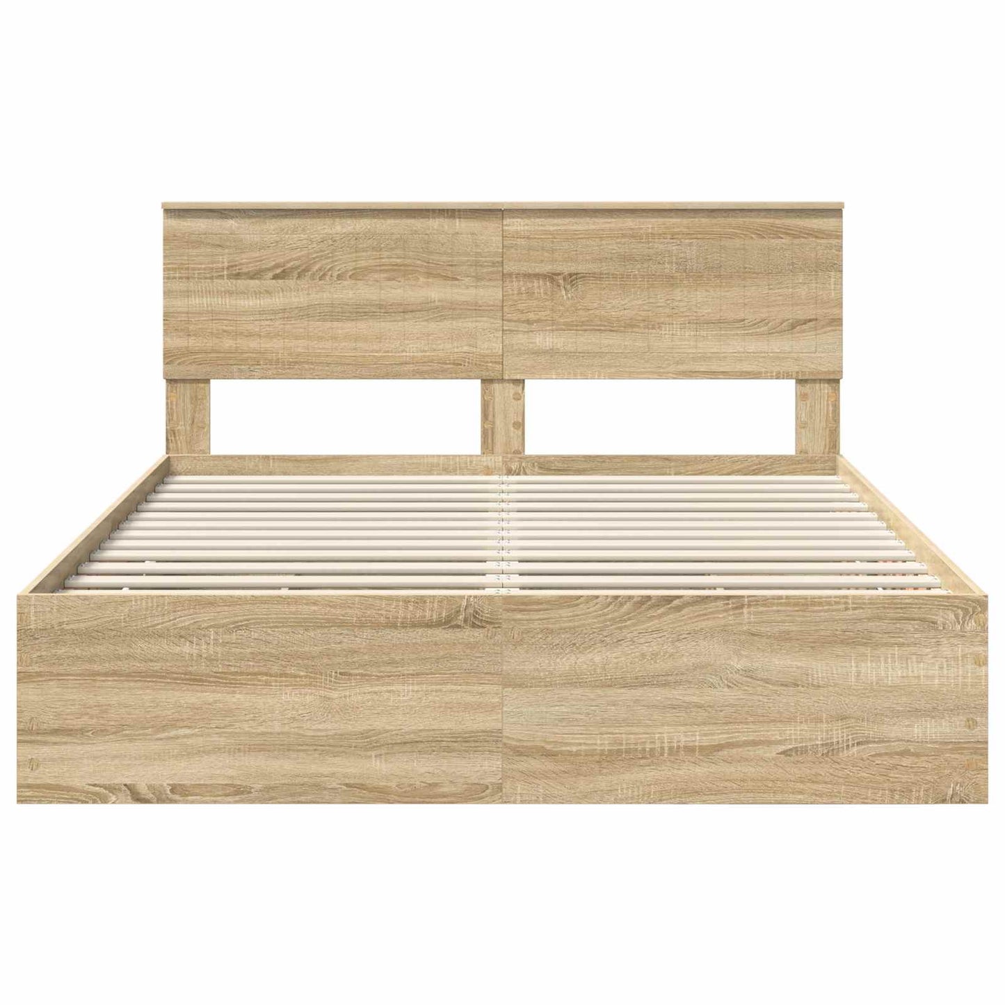 Bedframe met lade Sonoma Eiken 150 x 200 cm Ingenieurshout is nu te koop bij PeponiXL, paradijselijk wonen!