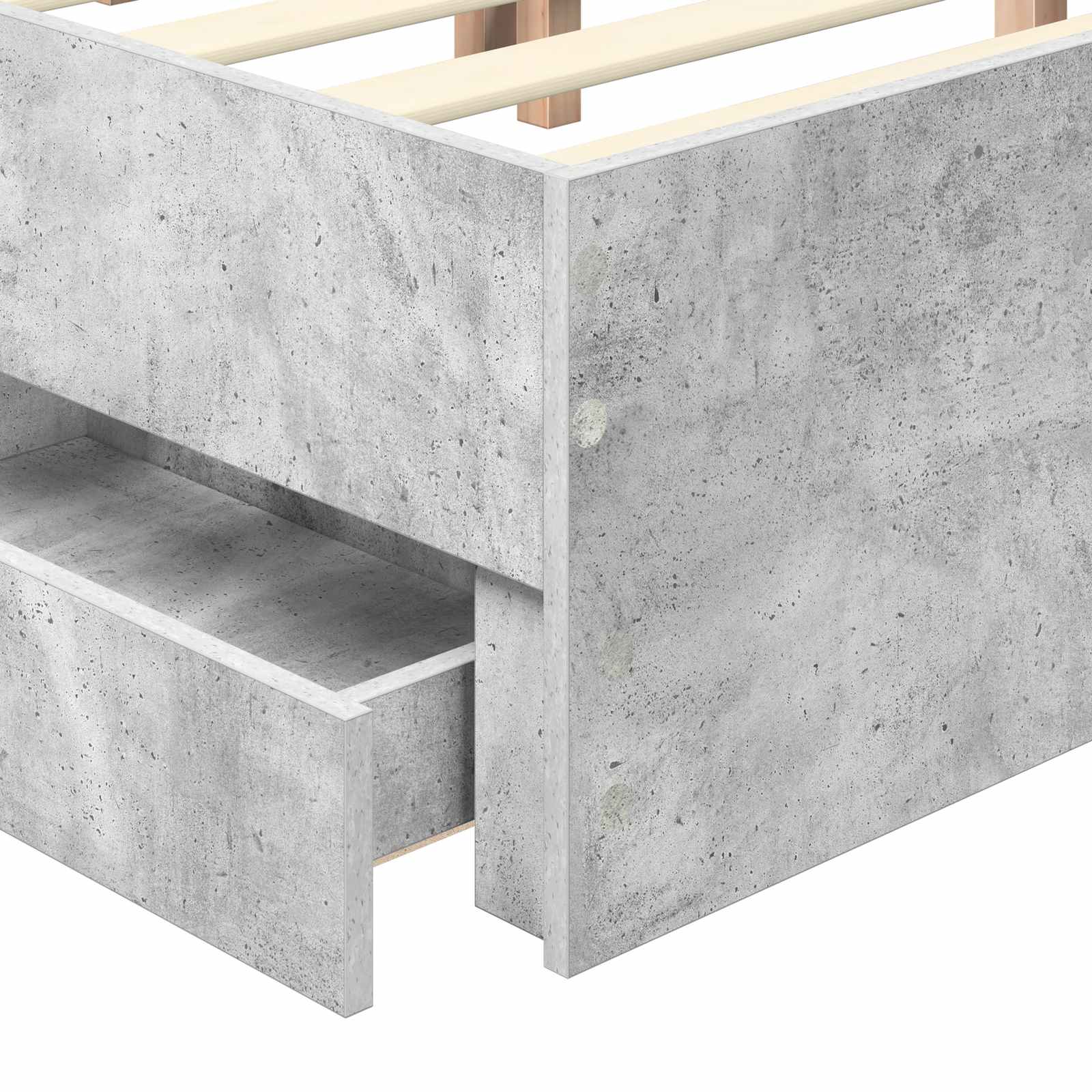 Bedframe met lade Beton Grijs 140 x 200 cm Ingenieurshout is nu te koop bij PeponiXL, paradijselijk wonen!