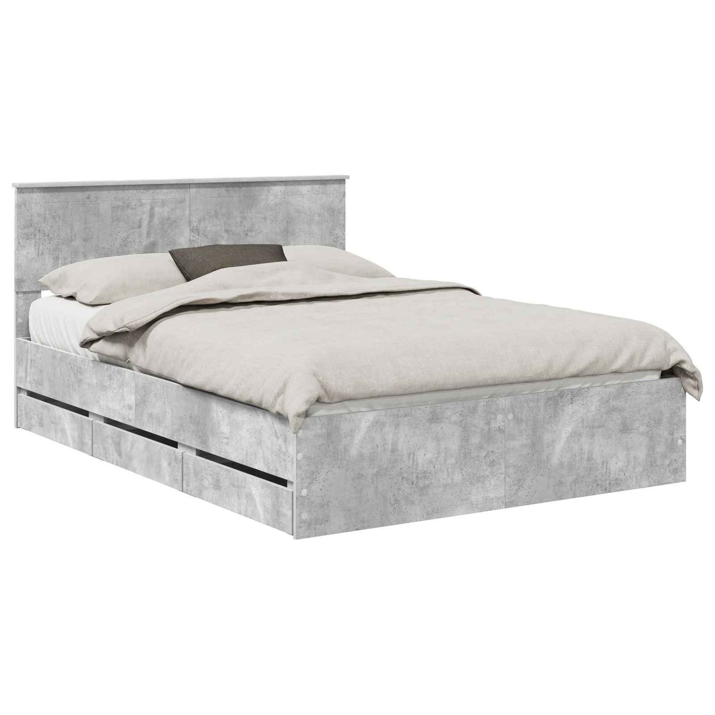 Bedframe met lade Beton Grijs 140 x 200 cm Ingenieurshout is nu te koop bij PeponiXL, paradijselijk wonen!