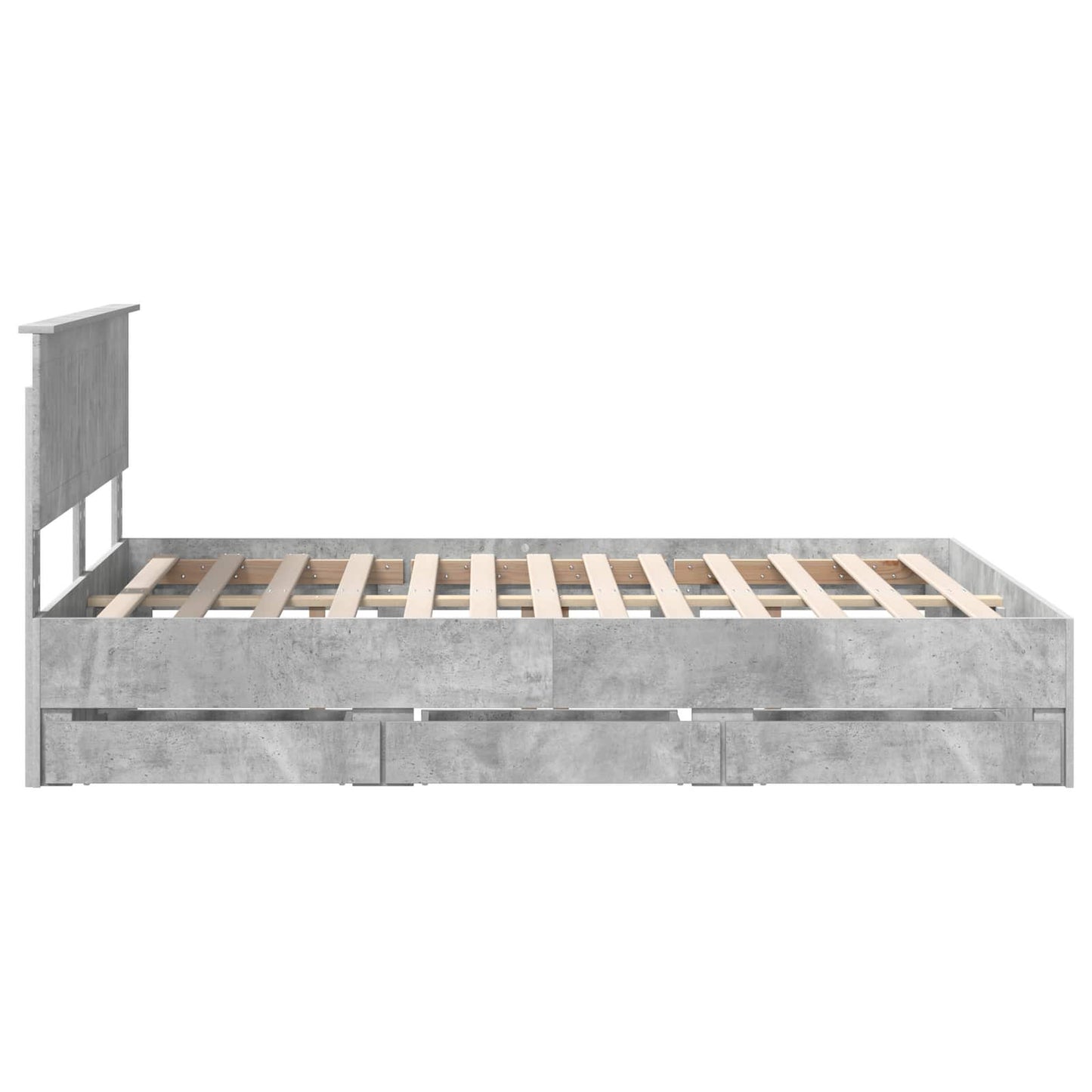 Bedframe met lade Beton Grijs 140 x 200 cm Ingenieurshout is nu te koop bij PeponiXL, paradijselijk wonen!