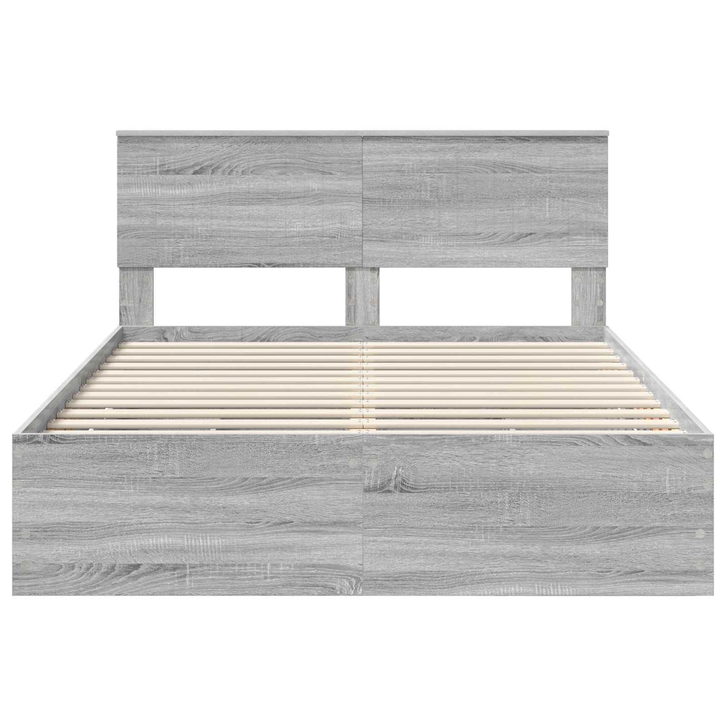 Bedframe met lade Grijs Sonoma 140 x 200 cm Ingenieurshout is nu te koop bij PeponiXL, paradijselijk wonen!