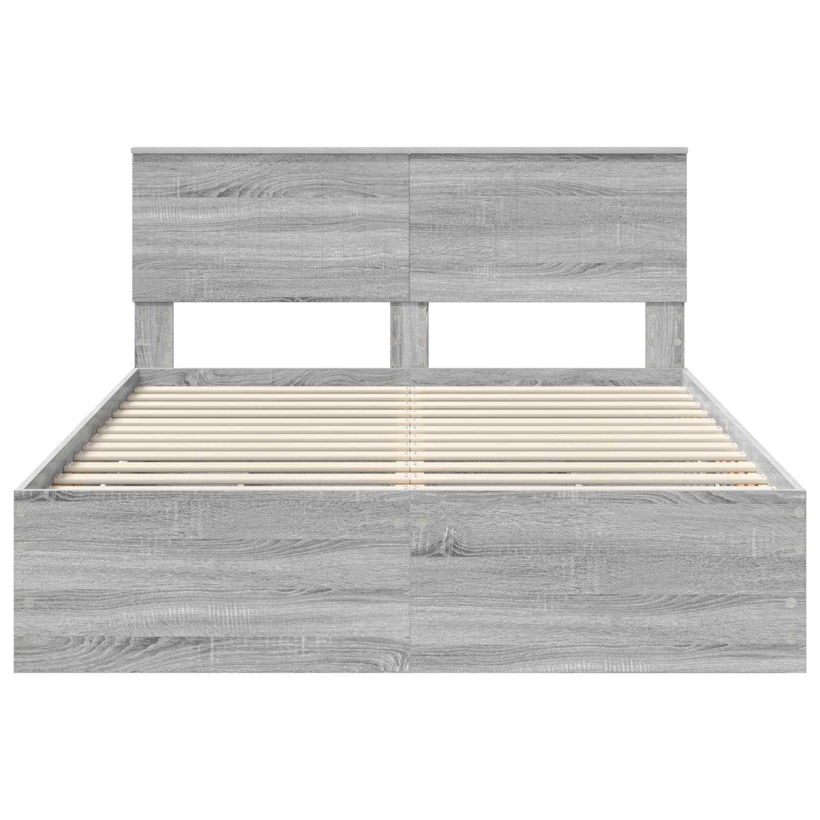 Bedframe met lade Grijs Sonoma 140 x 200 cm Ingenieurshout is nu te koop bij PeponiXL, paradijselijk wonen!