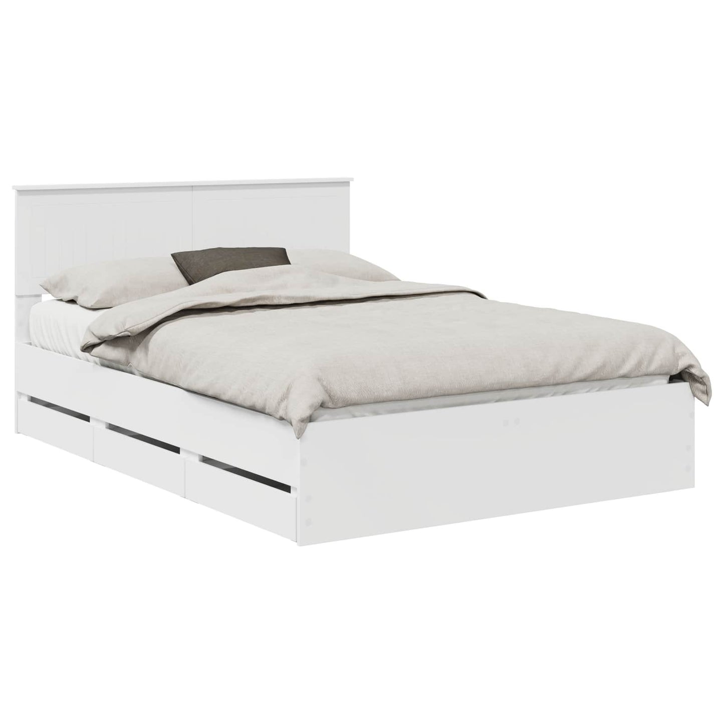 Bedframe met lade met opslag Wit 140 x 190 cm Ingenieurshout is nu te koop bij PeponiXL, paradijselijk wonen!