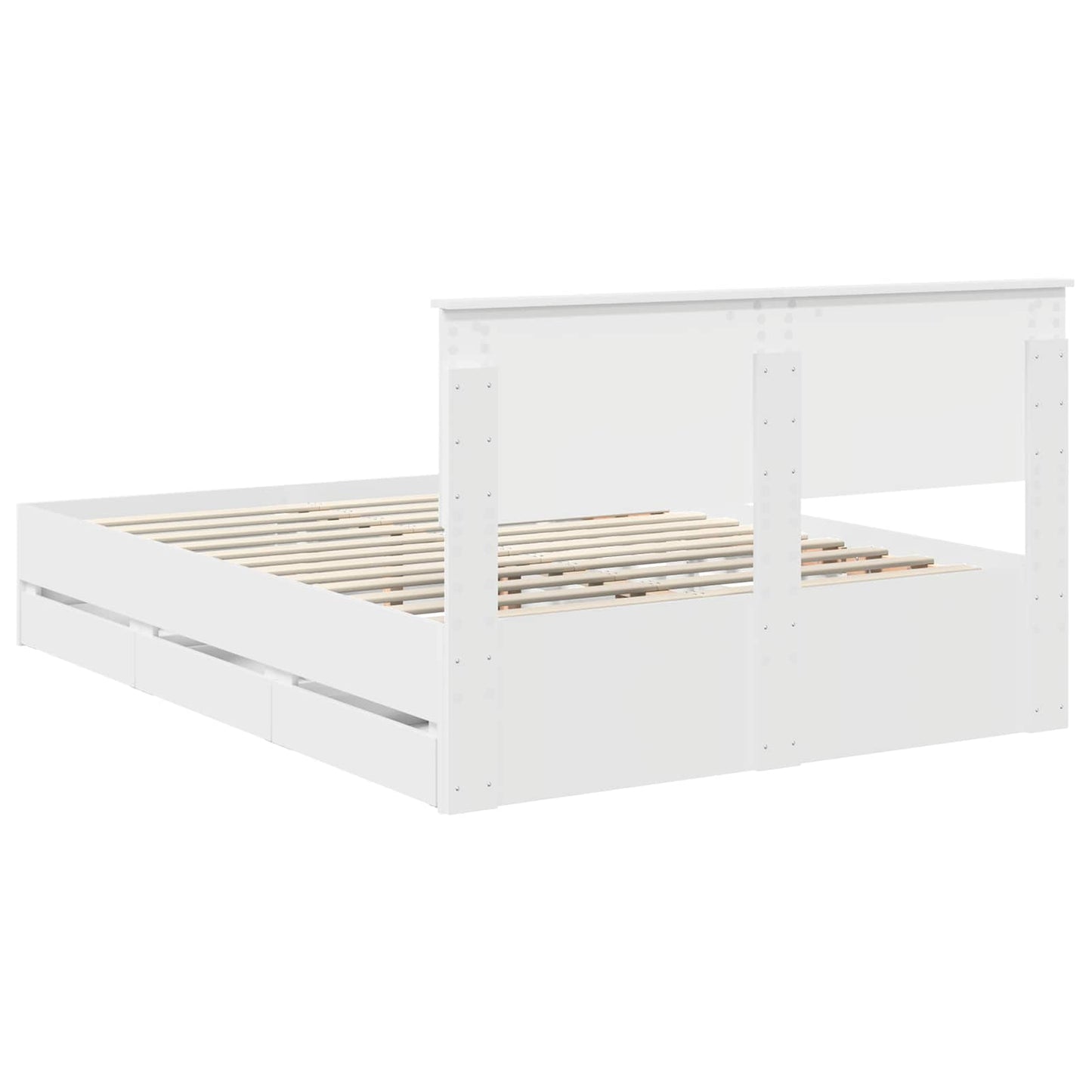 Bedframe met lade met opslag Wit 140 x 190 cm Ingenieurshout is nu te koop bij PeponiXL, paradijselijk wonen!