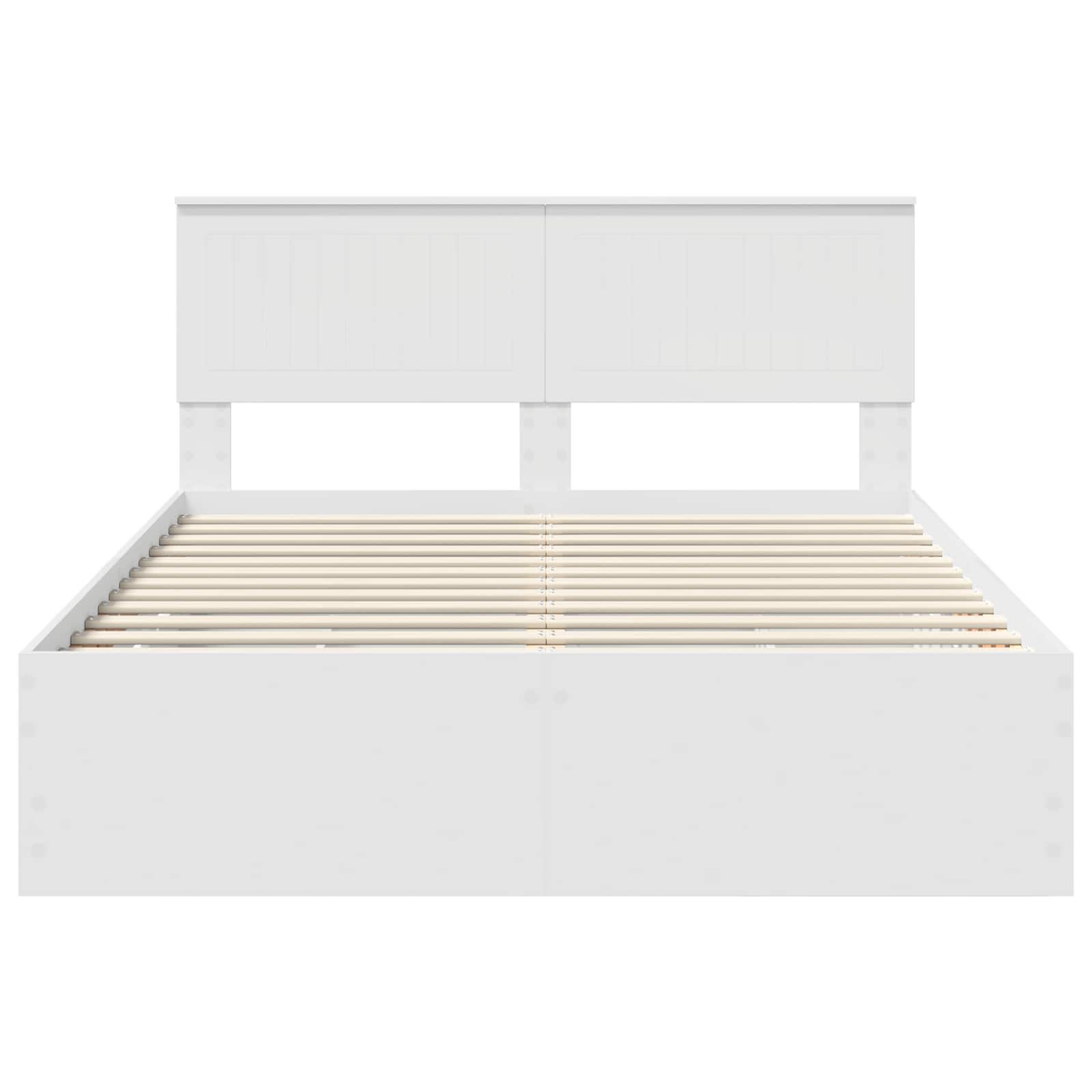 Bedframe met lade met opslag Wit 140 x 190 cm Ingenieurshout is nu te koop bij PeponiXL, paradijselijk wonen!