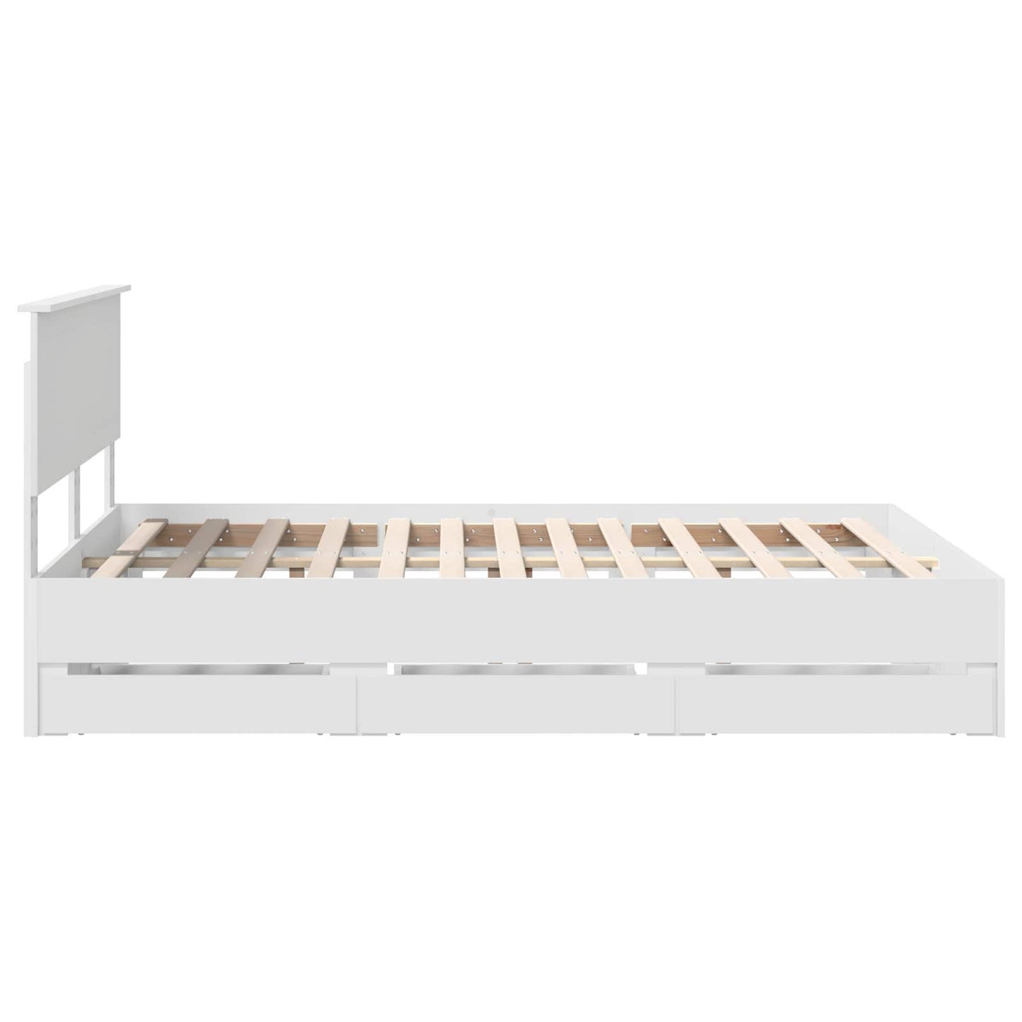 Bedframe met lade met opslag Wit 140 x 190 cm Ingenieurshout is nu te koop bij PeponiXL, paradijselijk wonen!