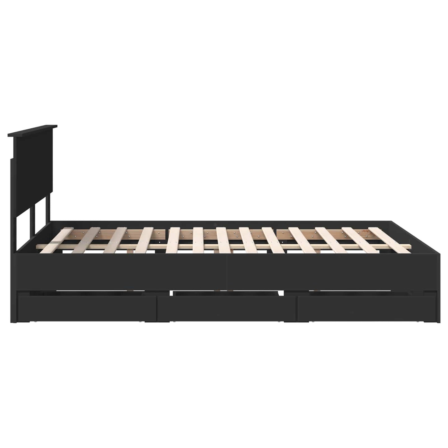Bedframe met lade met opslag Zwart 140 x 190 cm Ingenieurshout is nu te koop bij PeponiXL, paradijselijk wonen!