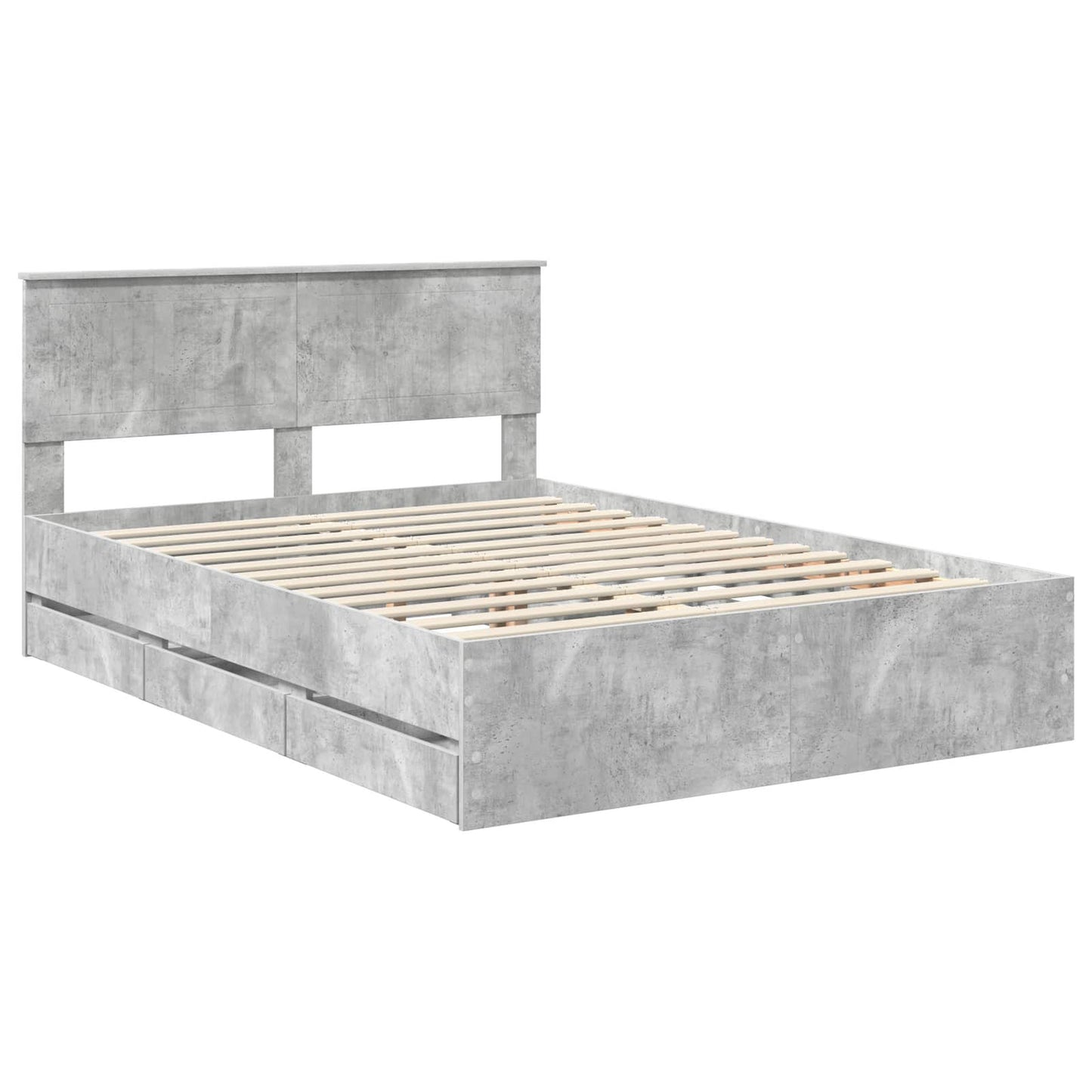 Bedframe met lade Beton Grijs 140 x 190 cm Ingenieurshout is nu te koop bij PeponiXL, paradijselijk wonen!