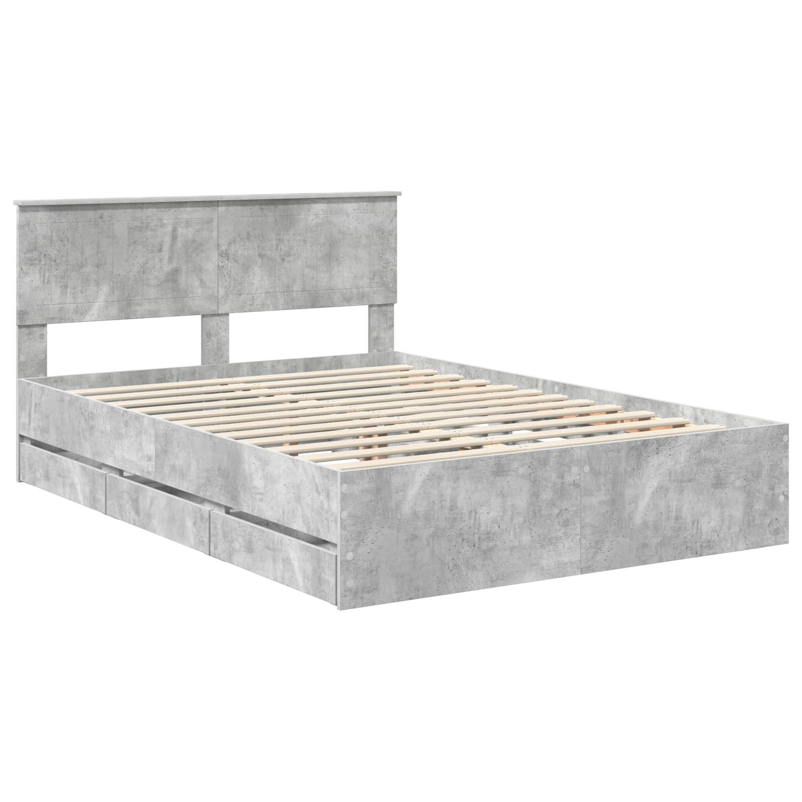 Bedframe met lade Beton Grijs 140 x 190 cm Ingenieurshout is nu te koop bij PeponiXL, paradijselijk wonen!