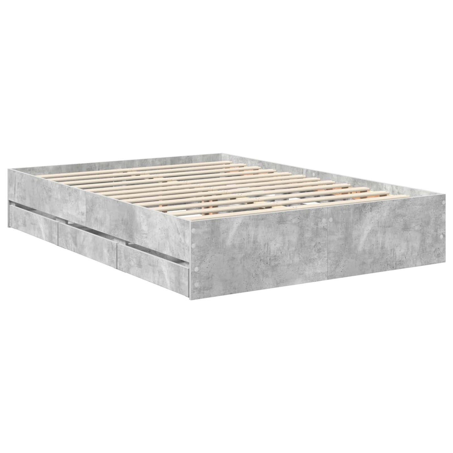 Bedframe met lade Beton Grijs 135 x 190 cm Ingenieurshout is nu te koop bij PeponiXL, paradijselijk wonen!