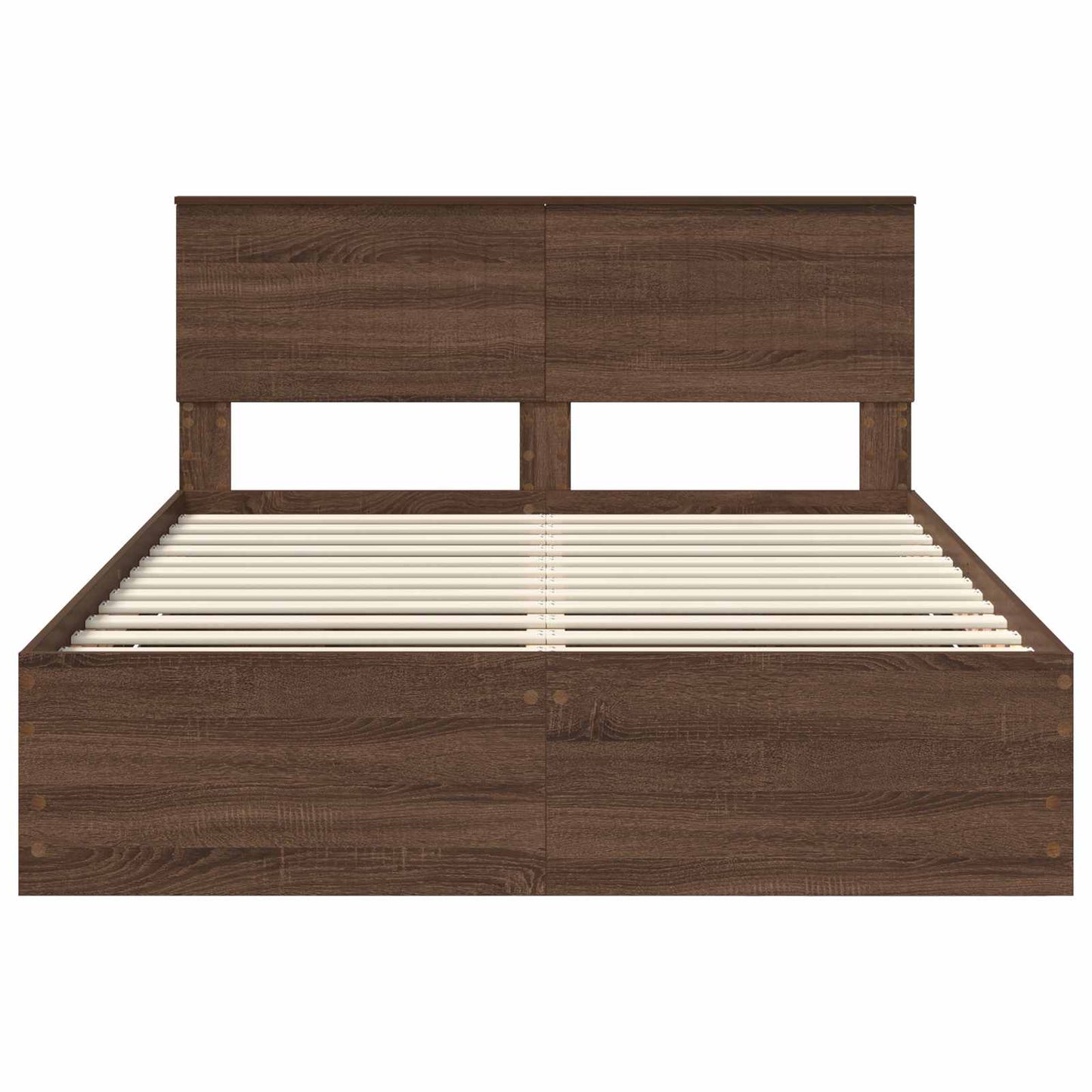 Bedframe met lade Bruin Eiken 135 x 190 cm Ingenieurshout is nu te koop bij PeponiXL, paradijselijk wonen!