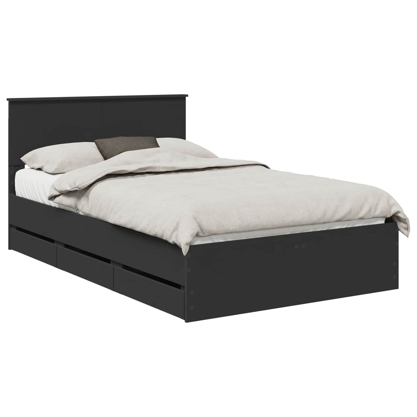 Bedframe met lade met opslag Zwart 120 x 190 cm Ingenieurshout is nu te koop bij PeponiXL, paradijselijk wonen!