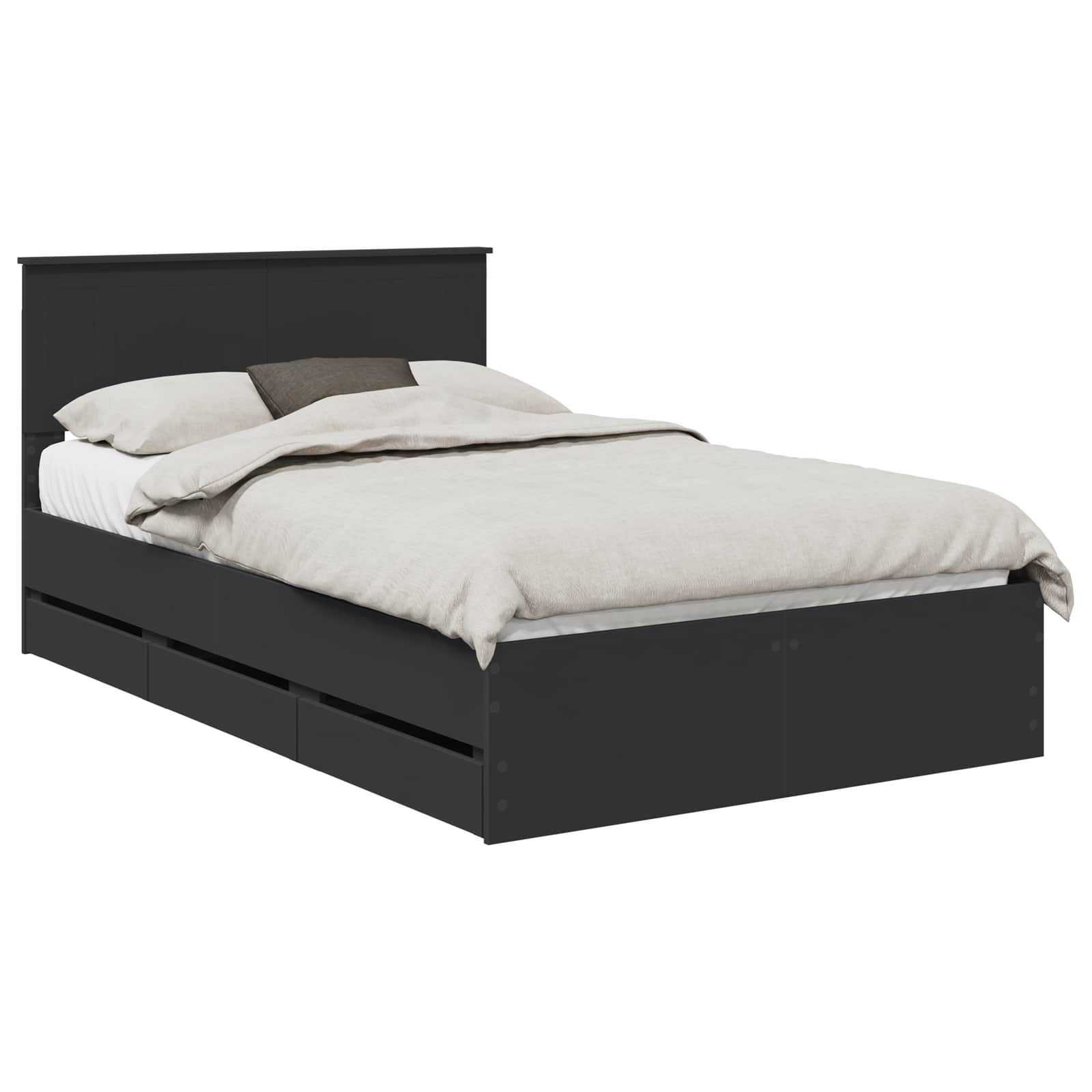Bedframe met lade met opslag Zwart 120 x 190 cm Ingenieurshout is nu te koop bij PeponiXL, paradijselijk wonen!
