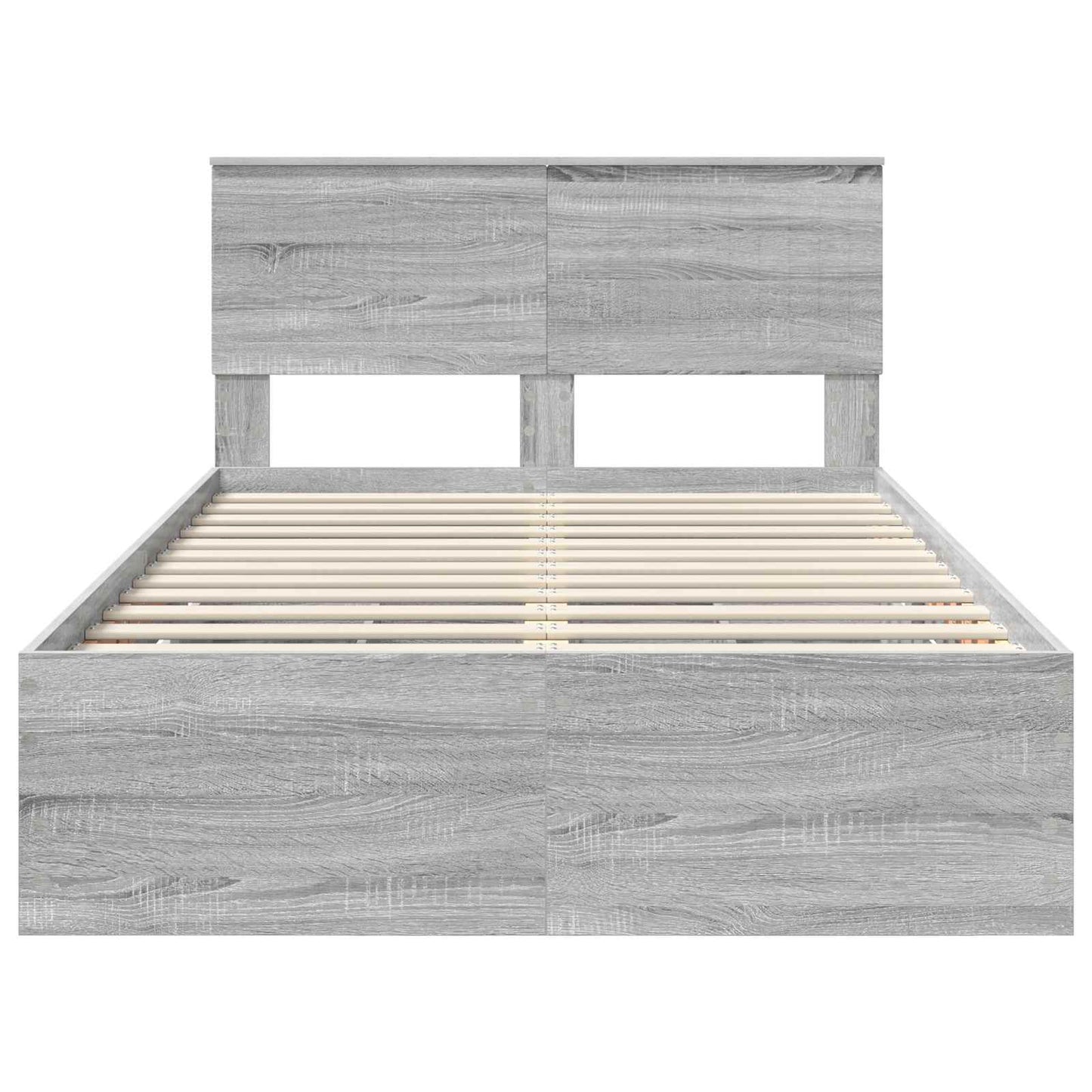 Bedframe met lade Grijs Sonoma 120 x 190 cm Ingenieurshout is nu te koop bij PeponiXL, paradijselijk wonen!