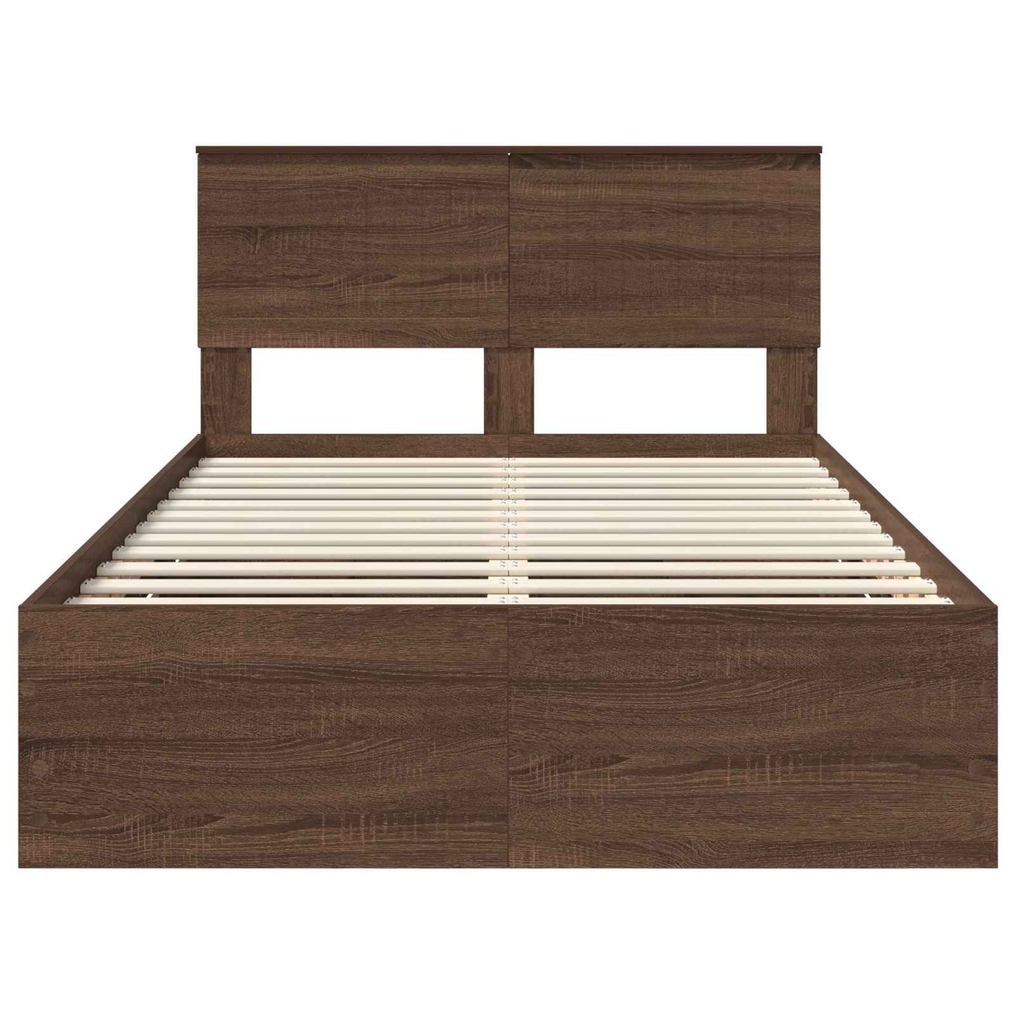Bedframe met lade Bruin Eiken 120 x 190 cm Ingenieurshout is nu te koop bij PeponiXL, paradijselijk wonen!