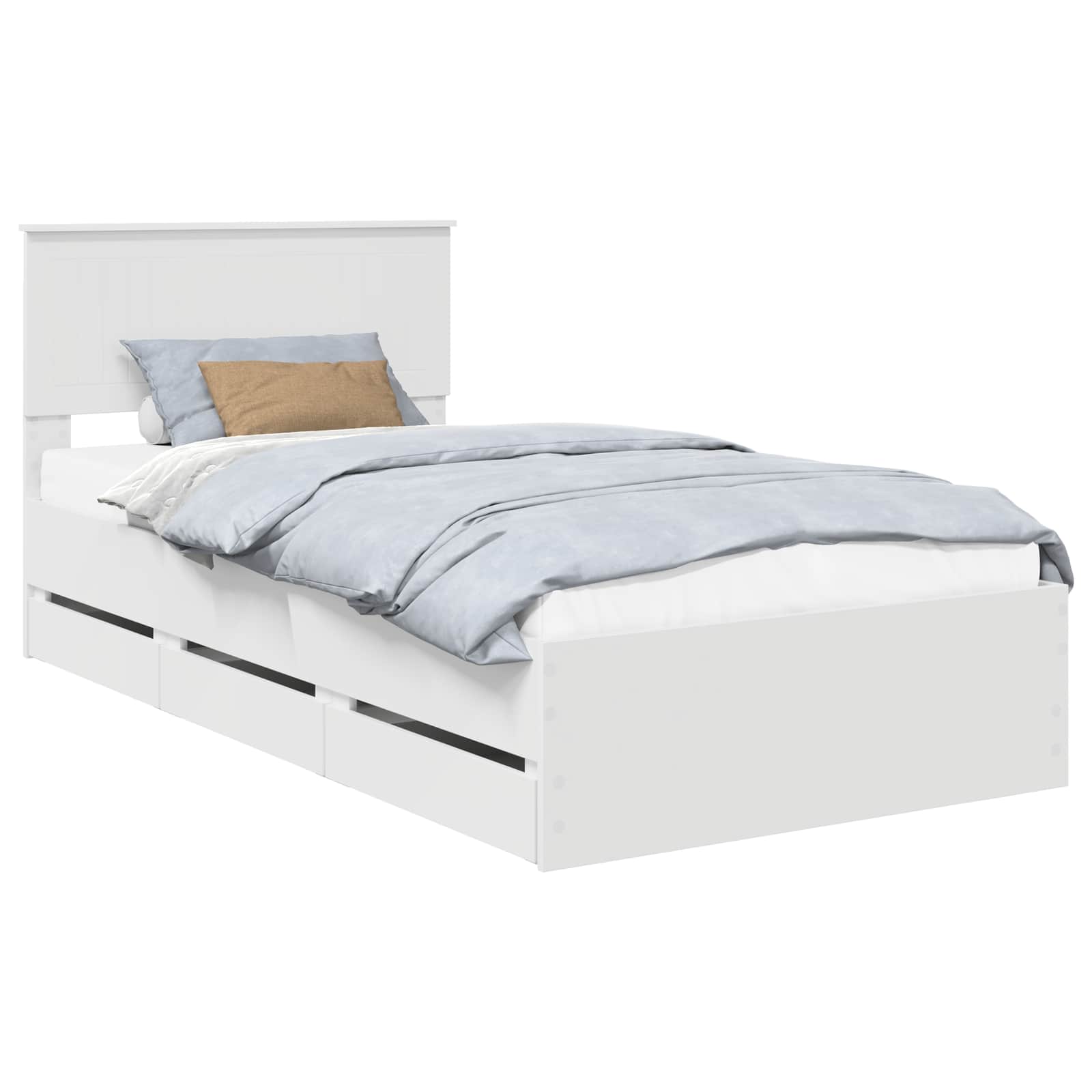 Bedframe met lade met opslag Wit 100 x 200 cm Ingenieurshout is nu te koop bij PeponiXL, paradijselijk wonen!