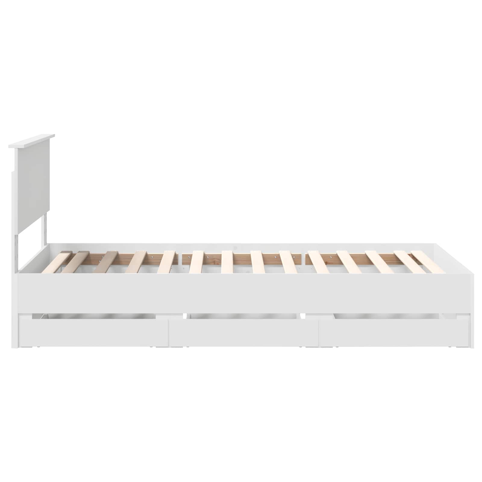 Bedframe met lade met opslag Wit 100 x 200 cm Ingenieurshout is nu te koop bij PeponiXL, paradijselijk wonen!
