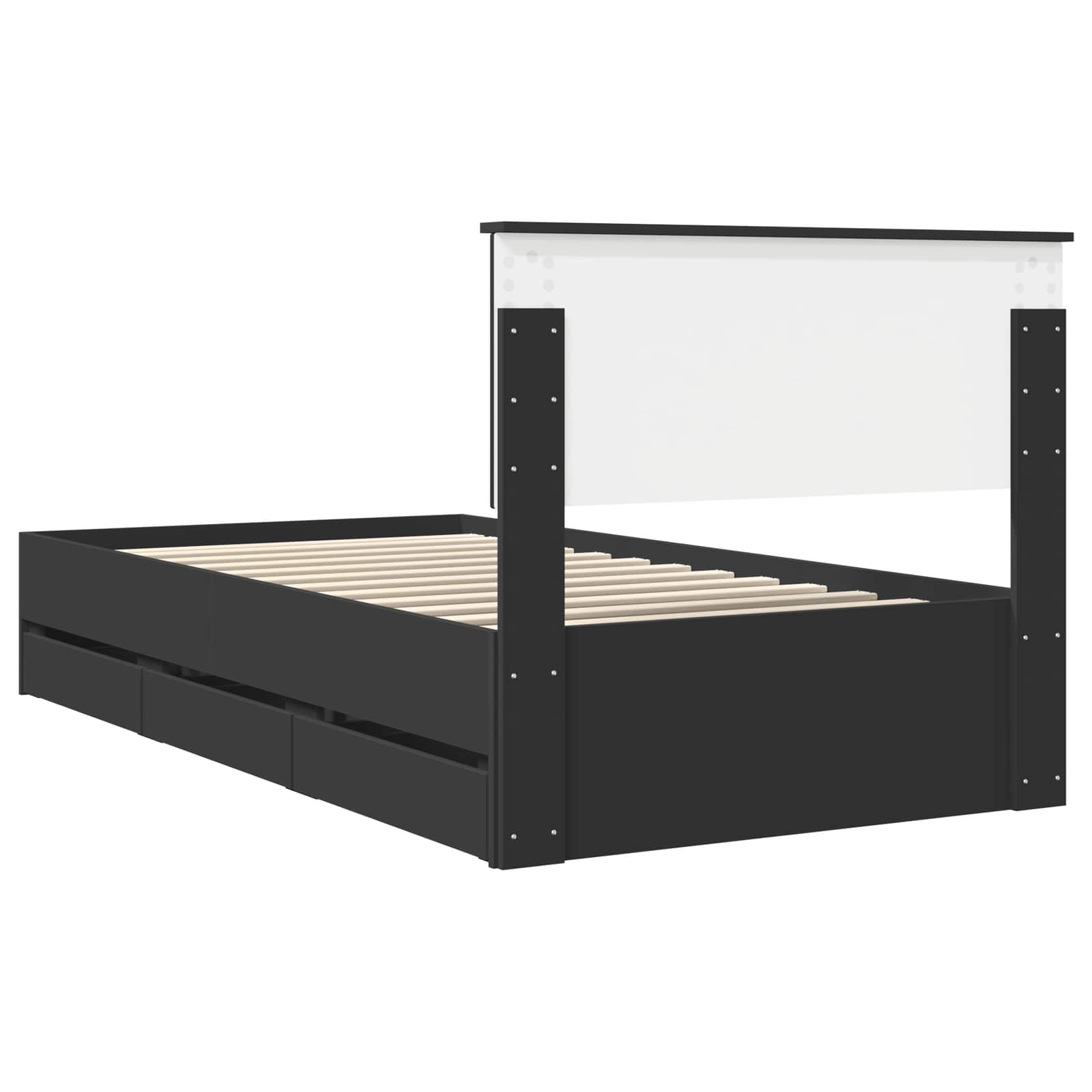 Bedframe met lade met opslag Zwart 100 x 200 cm Ingenieurshout is nu te koop bij PeponiXL, paradijselijk wonen!