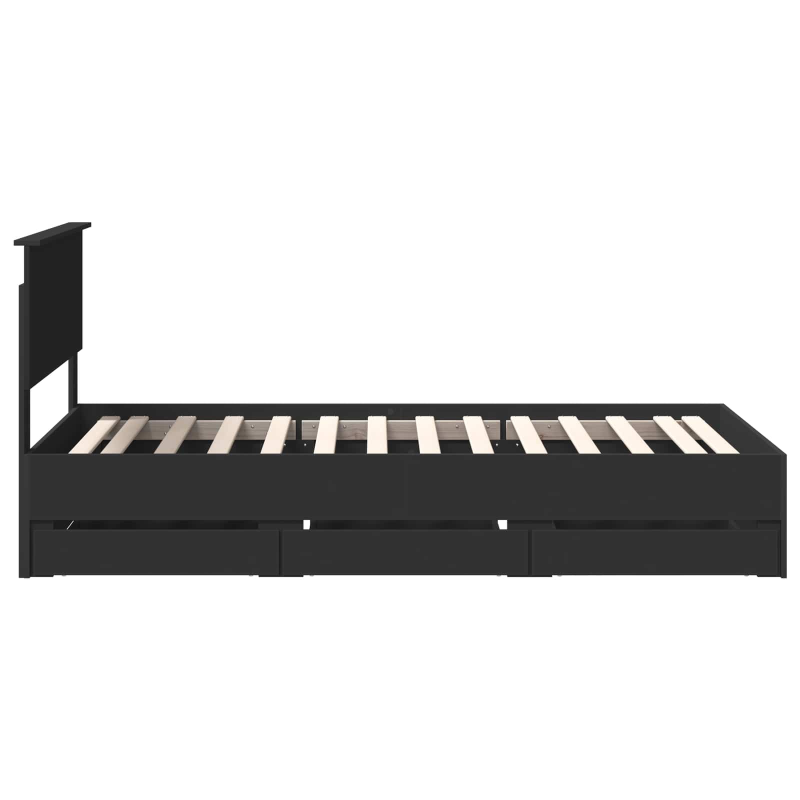 Bedframe met lade met opslag Zwart 100 x 200 cm Ingenieurshout is nu te koop bij PeponiXL, paradijselijk wonen!