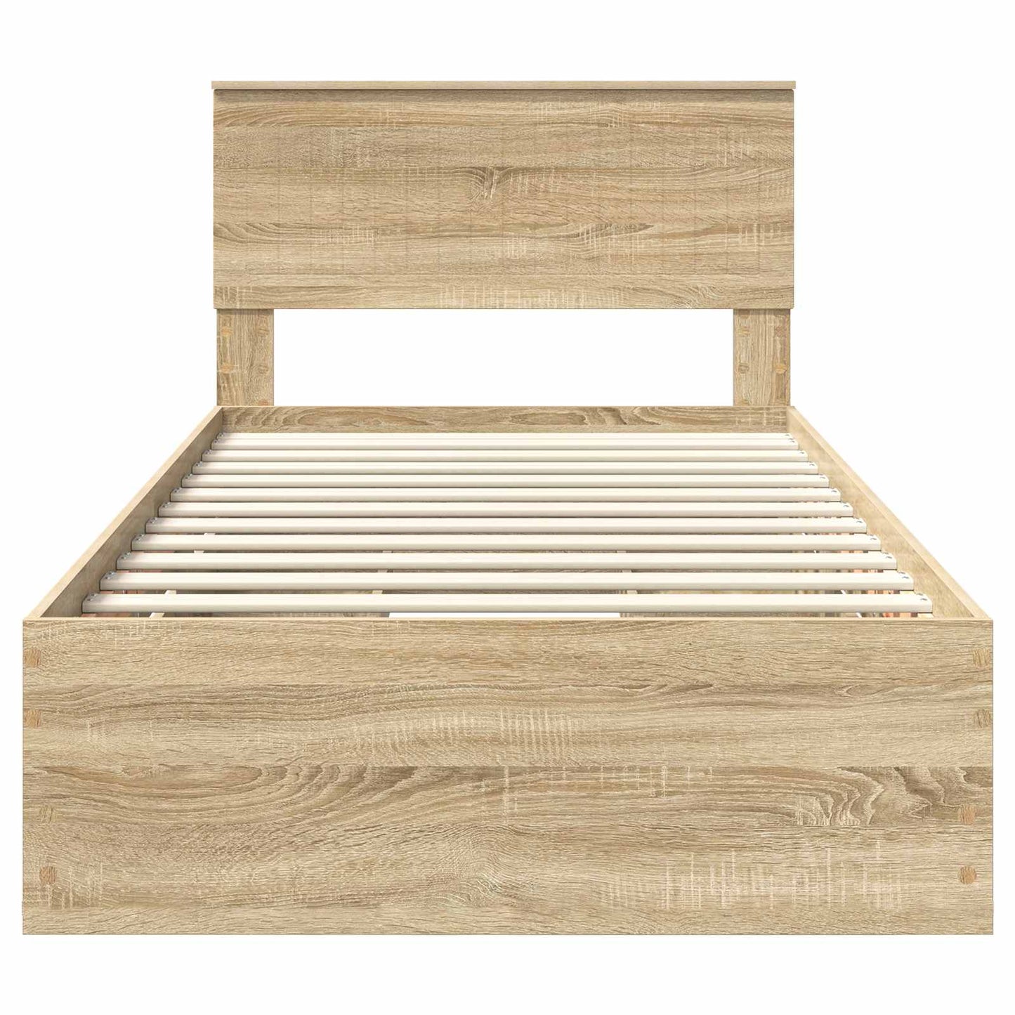 Bedframe met lade Sonoma Eiken 100 x 200 cm Ingenieurshout is nu te koop bij PeponiXL, paradijselijk wonen!