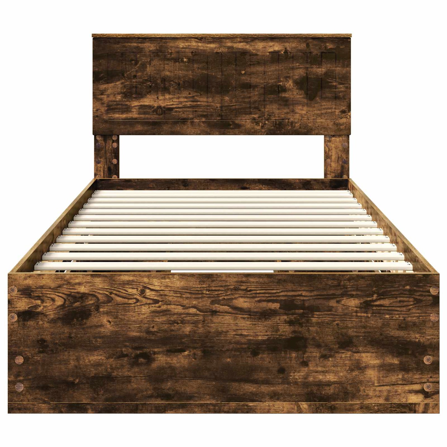 Bedframe met lade Gerookt eiken 100 x 200 cm Ingenieurshout is nu te koop bij PeponiXL, paradijselijk wonen!