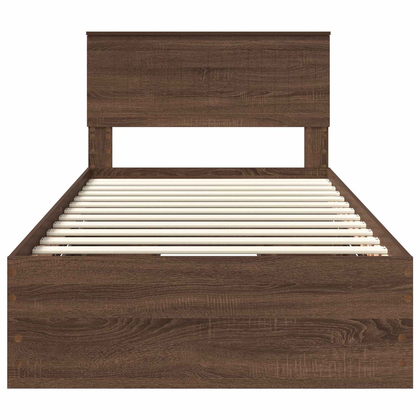 Bedframe met lade Bruin Eiken 100 x 200 cm Ingenieurshout is nu te koop bij PeponiXL, paradijselijk wonen!