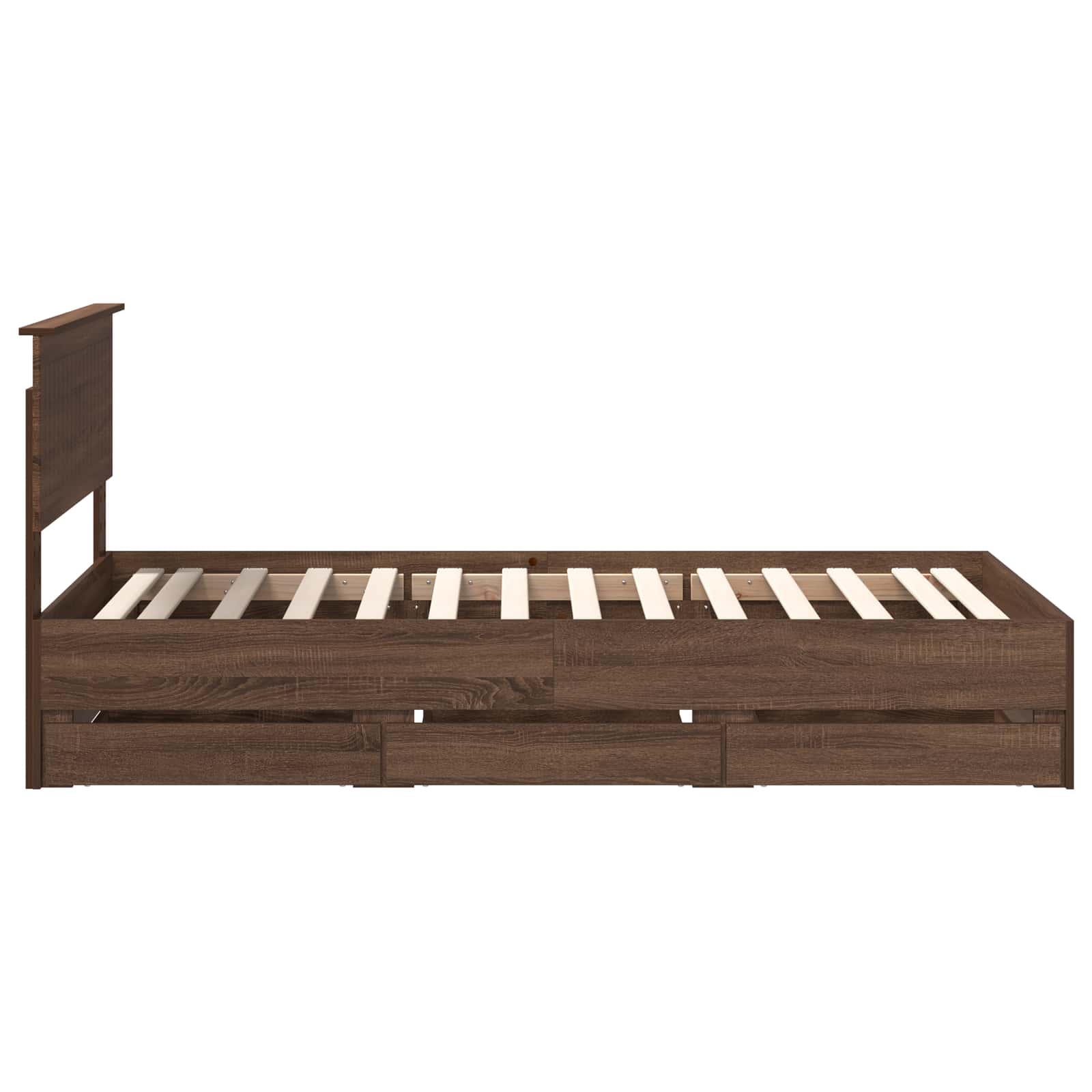 Bedframe met lade Bruin Eiken 100 x 200 cm Ingenieurshout is nu te koop bij PeponiXL, paradijselijk wonen!