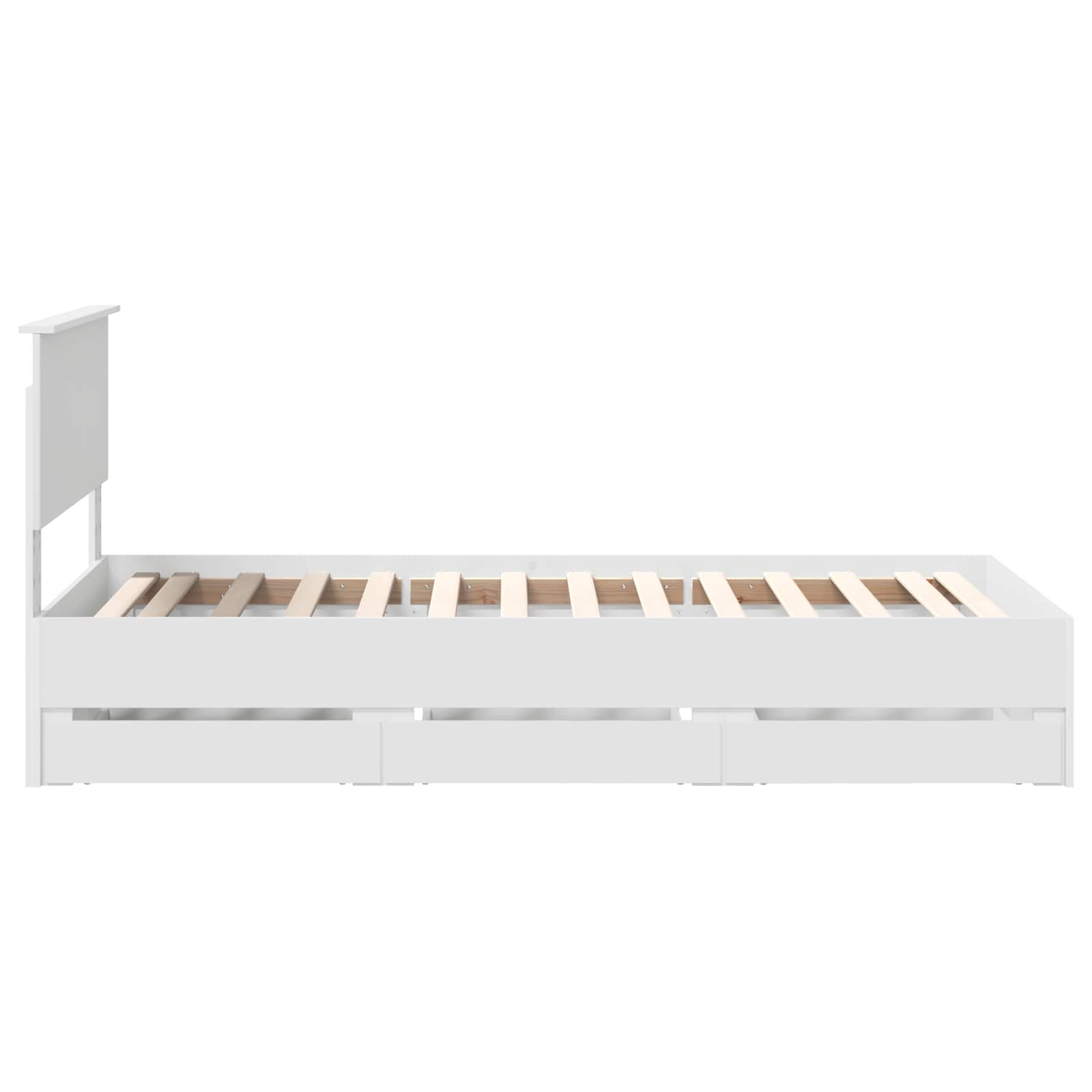 Bedframe met lade met hoofdeinde Wit 90 x 200 cm Ingenieurshout is nu te koop bij PeponiXL, paradijselijk wonen!
