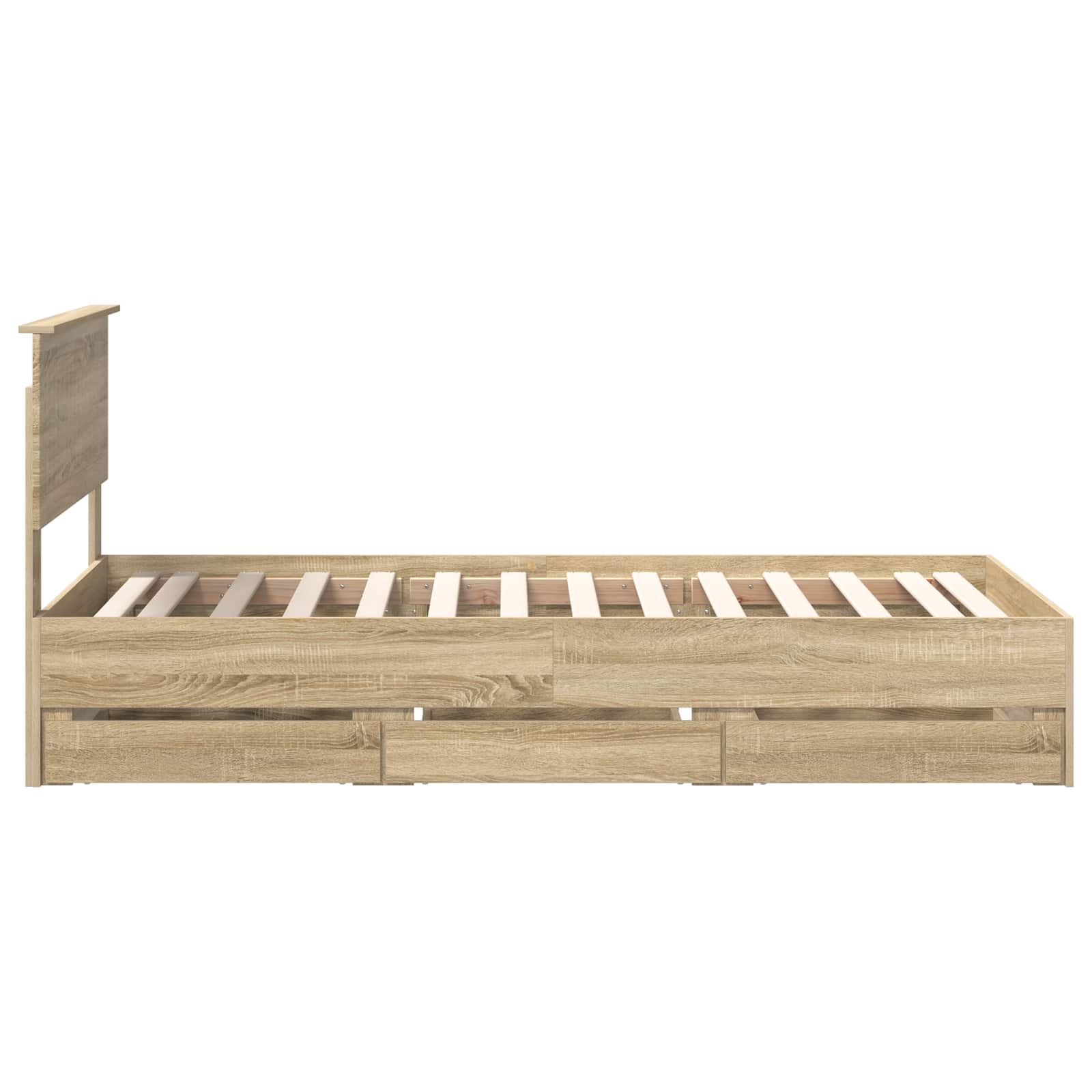 Bedframe met lade Sonoma Eiken 90 x 200 cm Ingenieurshout is nu te koop bij PeponiXL, paradijselijk wonen!