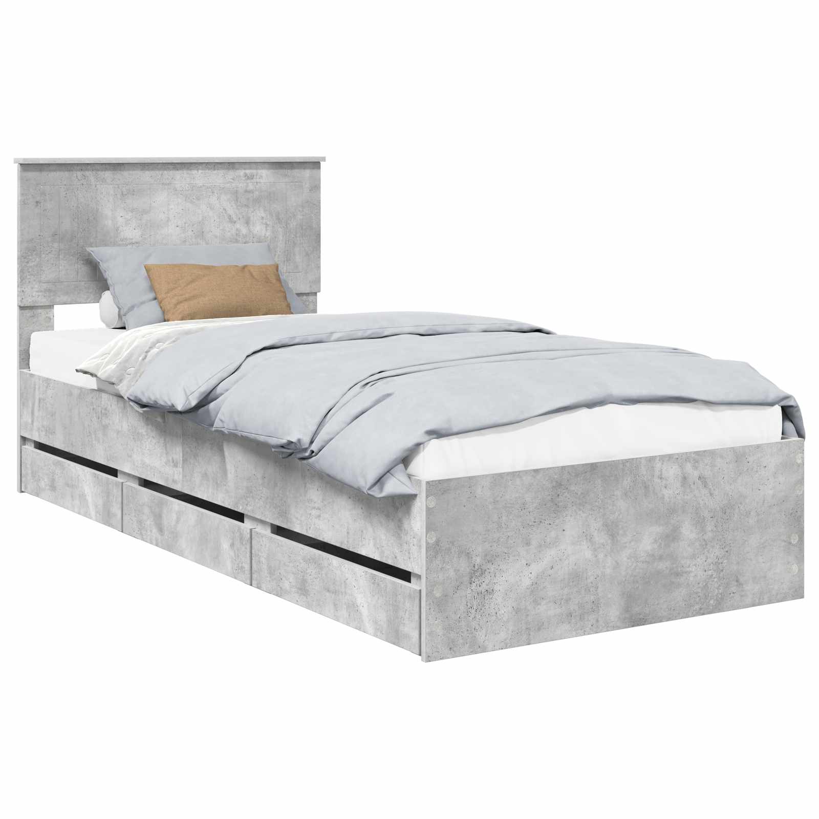 Bedframe met lade Beton Grijs 90 x 200 cm Ingenieurshout is nu te koop bij PeponiXL, paradijselijk wonen!