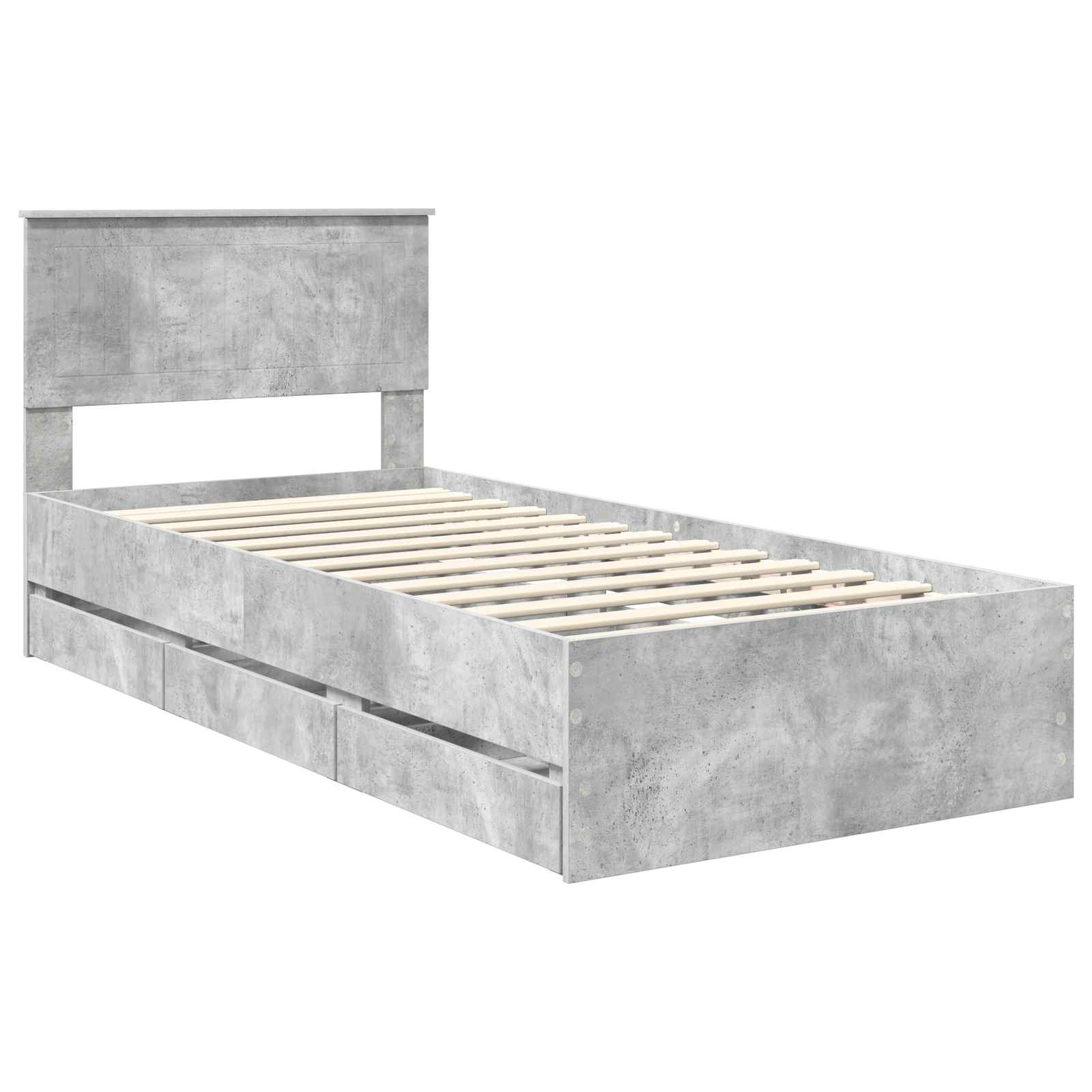 Bedframe met lade Beton Grijs 90 x 200 cm Ingenieurshout is nu te koop bij PeponiXL, paradijselijk wonen!