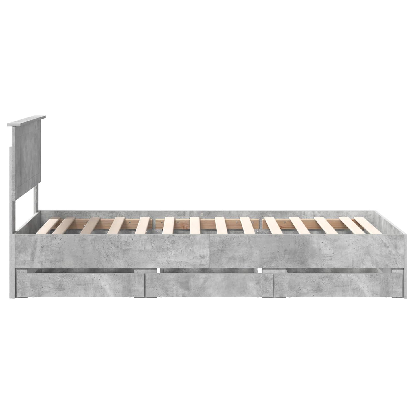 Bedframe met lade Beton Grijs 90 x 200 cm Ingenieurshout is nu te koop bij PeponiXL, paradijselijk wonen!