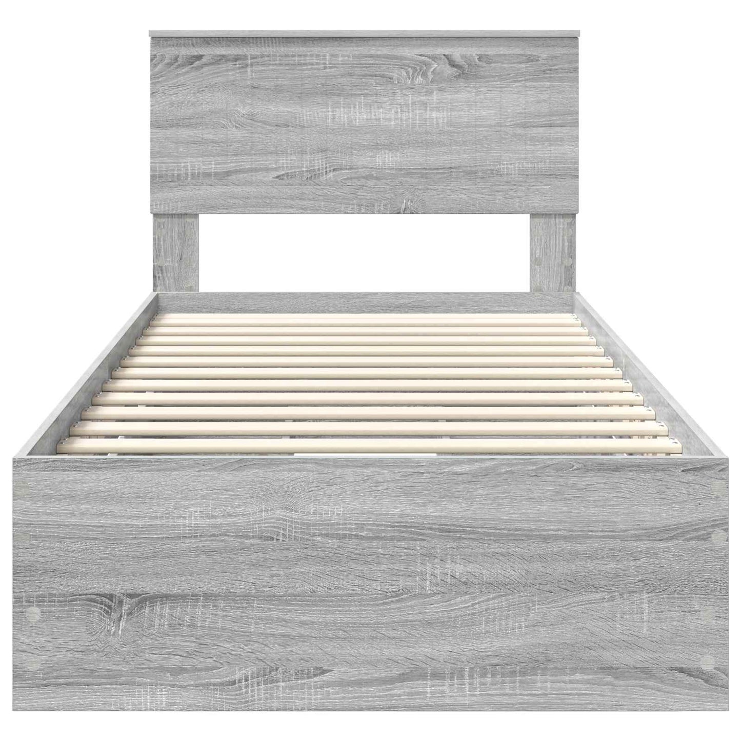 Bedframe met lade Grijs Sonoma 90 x 200 cm Ingenieurshout is nu te koop bij PeponiXL, paradijselijk wonen!