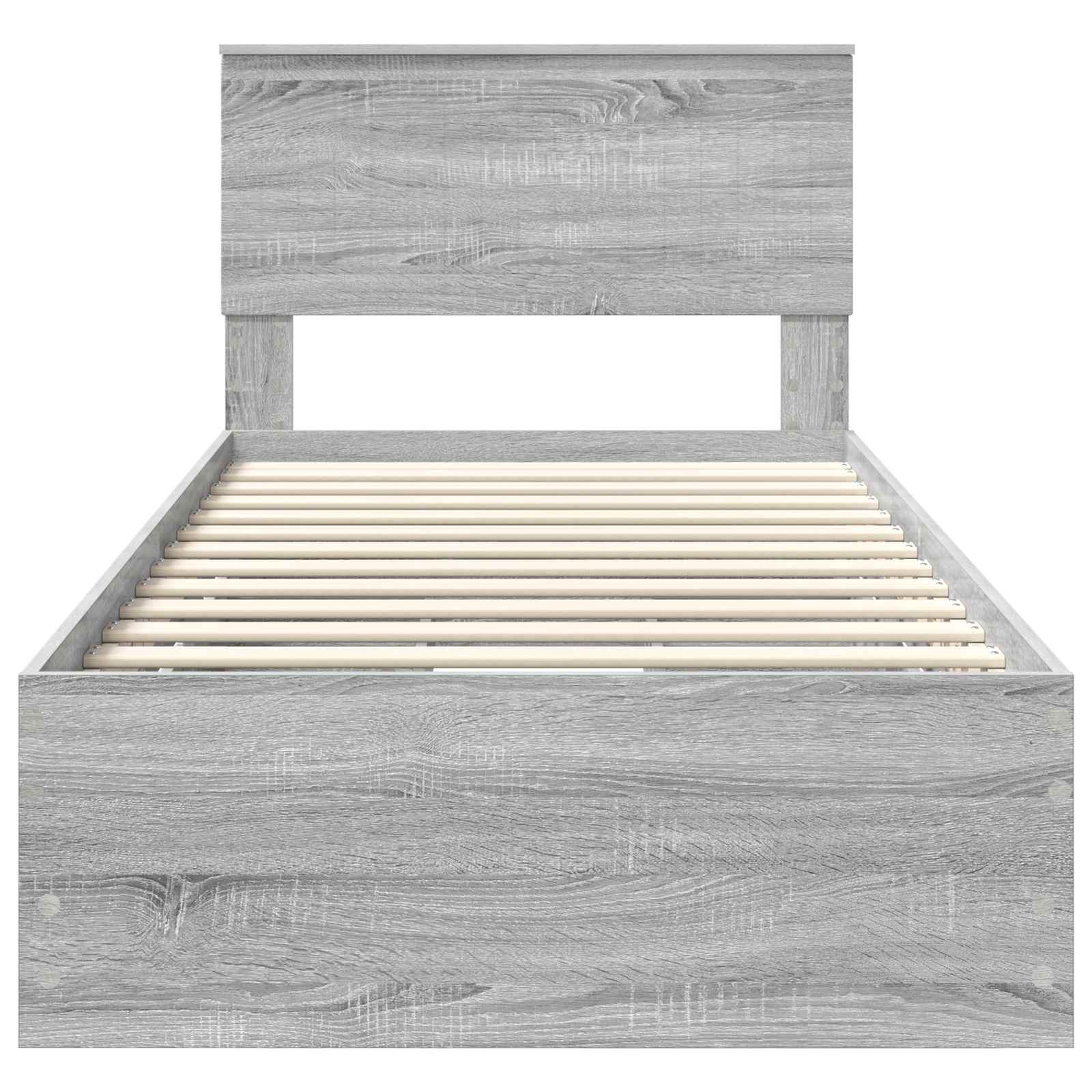 Bedframe met lade Grijs Sonoma 90 x 200 cm Ingenieurshout is nu te koop bij PeponiXL, paradijselijk wonen!