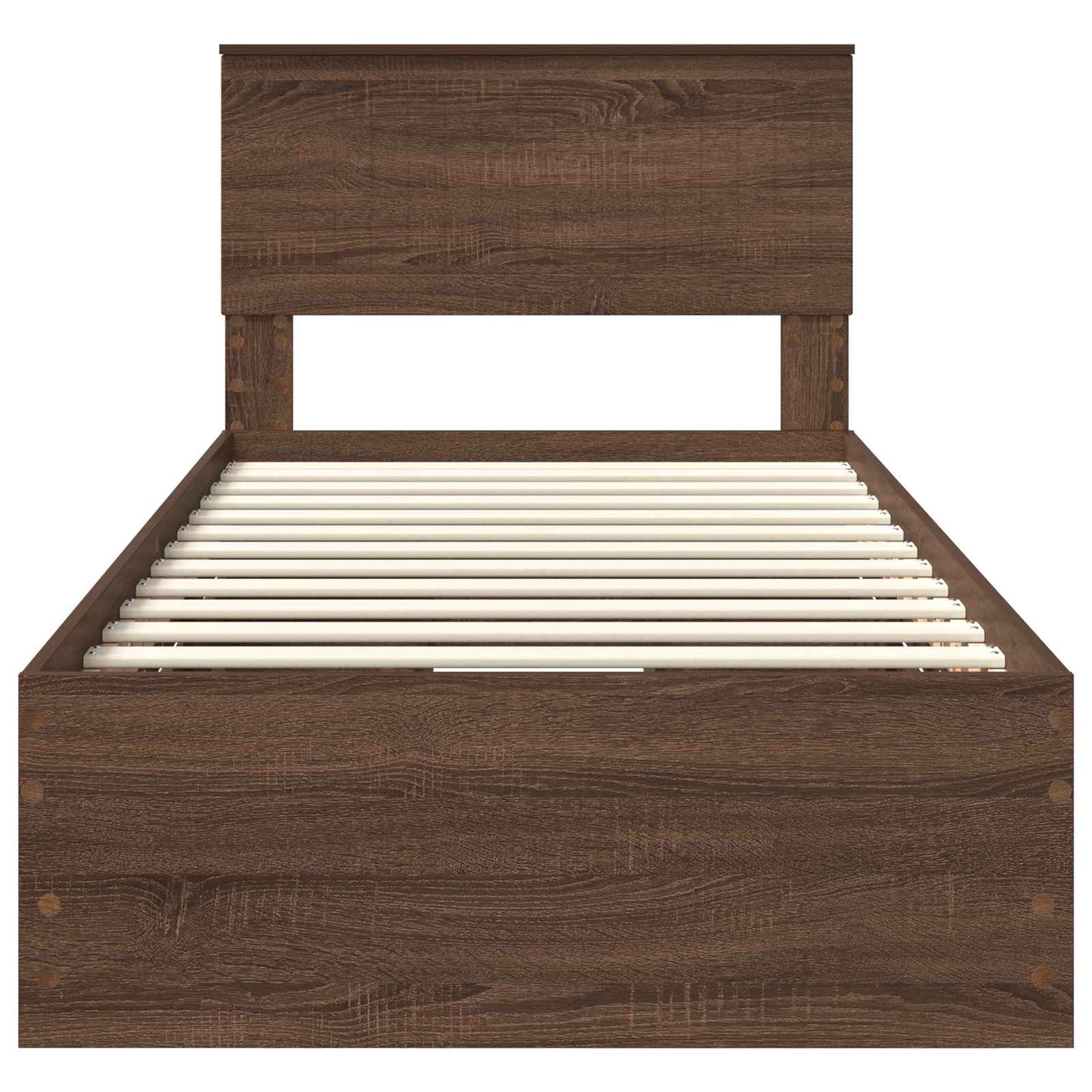 Bedframe met lade Bruin Eiken 90 x 200 cm Ingenieurshout is nu te koop bij PeponiXL, paradijselijk wonen!