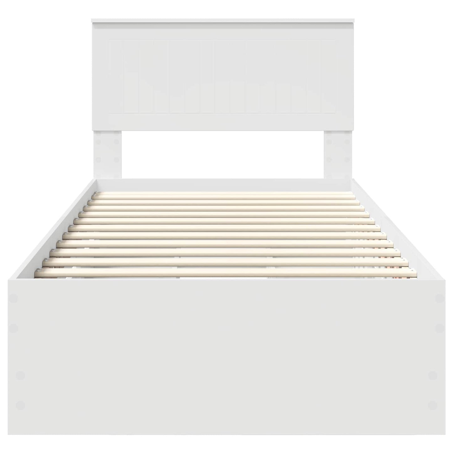 Bedframe met lade met hoofdeinde Wit 90 x 190 cm Ingenieurshout is nu te koop bij PeponiXL, paradijselijk wonen!