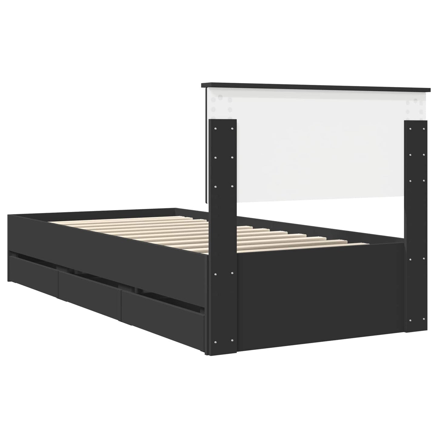 Bedframe met lade met opslag Zwart 90 x 190 cm Ingenieurshout is nu te koop bij PeponiXL, paradijselijk wonen!