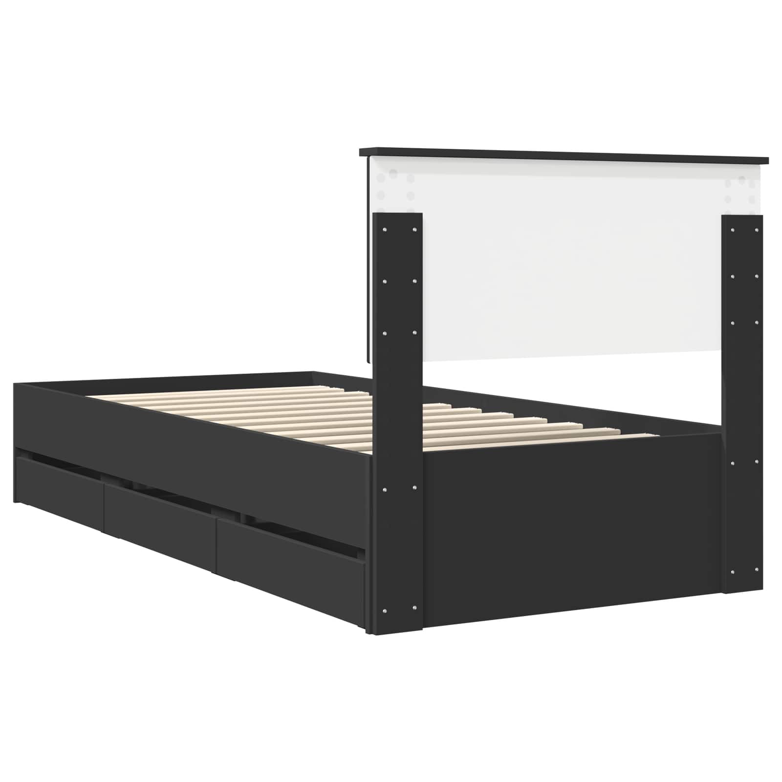 Bedframe met lade met opslag Zwart 90 x 190 cm Ingenieurshout is nu te koop bij PeponiXL, paradijselijk wonen!