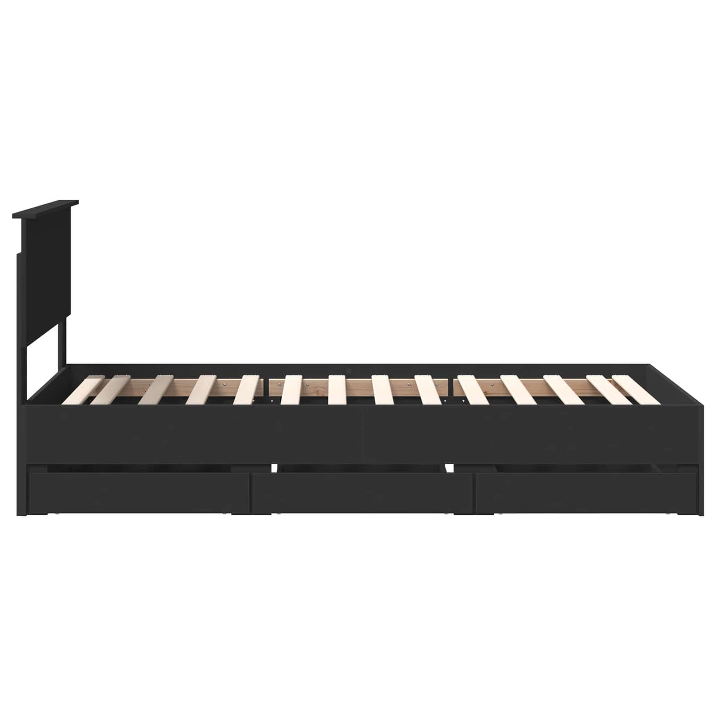 Bedframe met lade met opslag Zwart 90 x 190 cm Ingenieurshout is nu te koop bij PeponiXL, paradijselijk wonen!