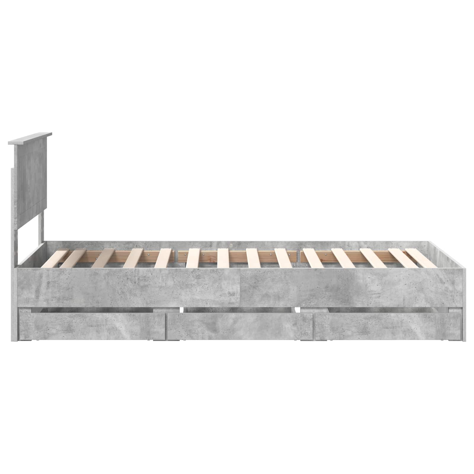 Bedframe met lade Beton Grijs 90 x 190 cm Ingenieurshout is nu te koop bij PeponiXL, paradijselijk wonen!