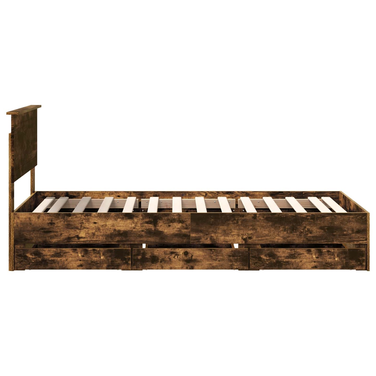 Bedframe met lade Gerookt eiken 90 x 190 cm Ingenieurshout is nu te koop bij PeponiXL, paradijselijk wonen!